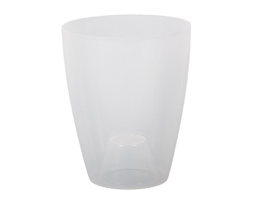 Obal na květník ORCHIDEA LAKY plast transparentní bílý d12x15cm