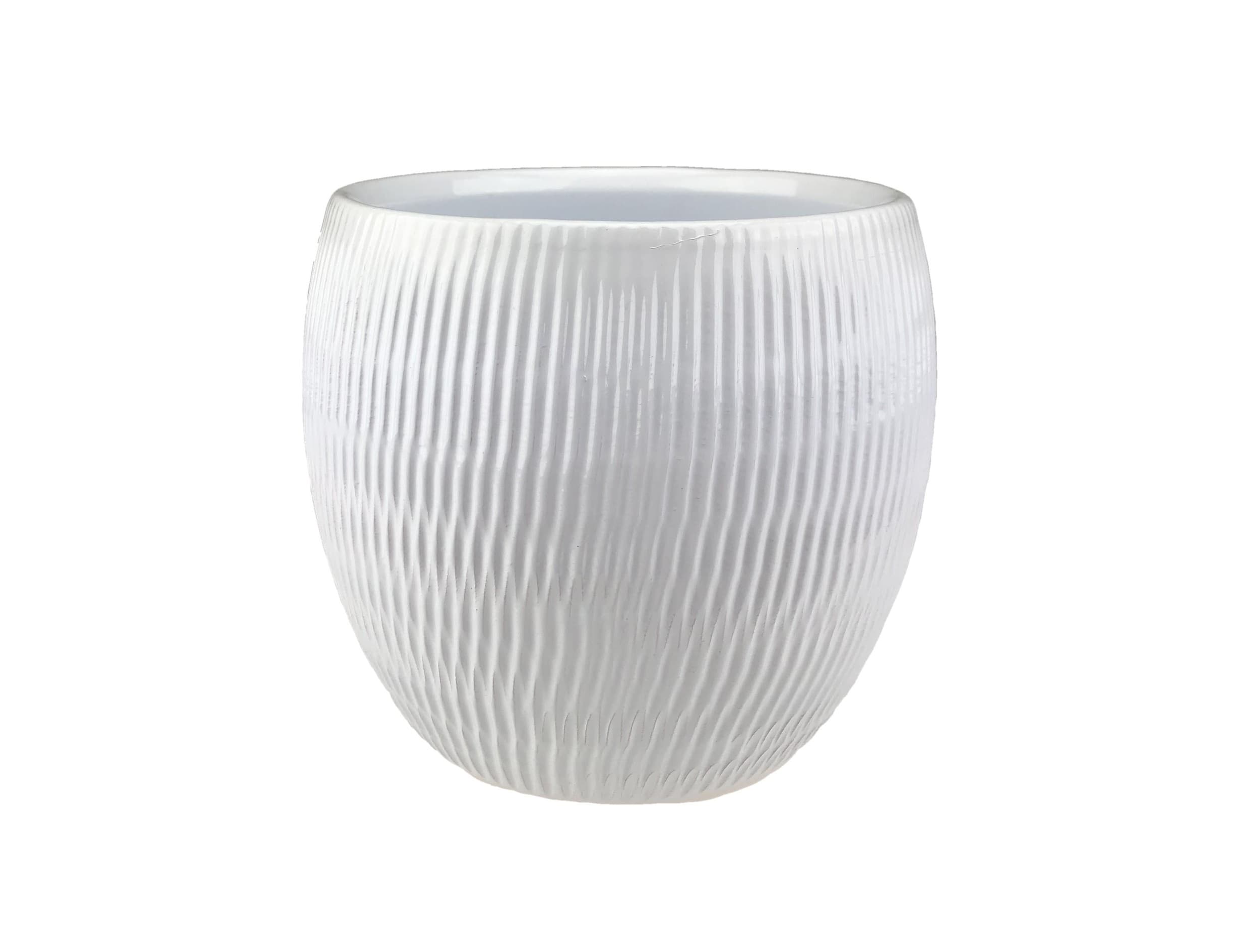 Obal keramický Plissee pr. 15 cm bílý