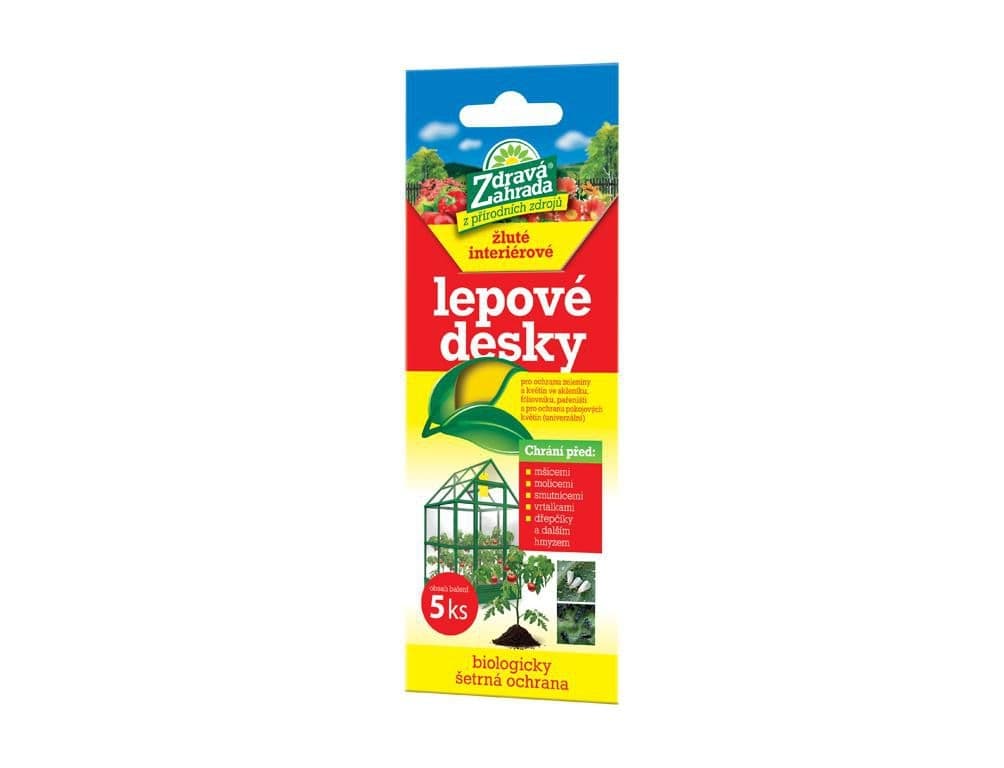 Lepové desky Zdravá zahrada žluté na mšice 7,5x20cm 5ks