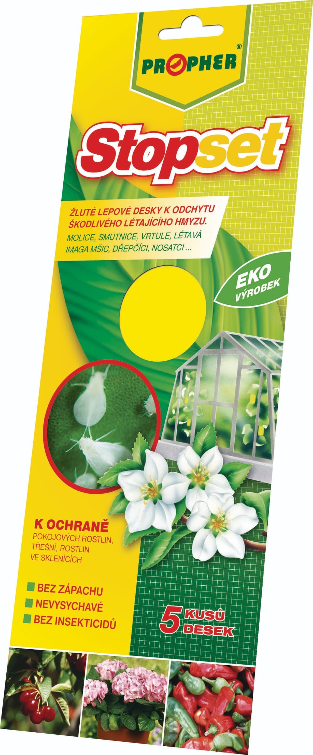 Propher Stopset žluté lepové desky 10x25, 5 ks