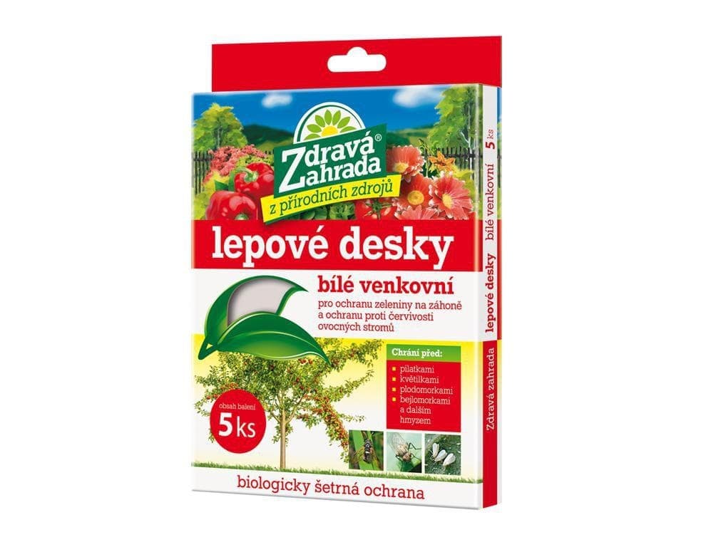 Lepové desky Zdravá zahrada bílé na pilatky 15x20cm 5ks