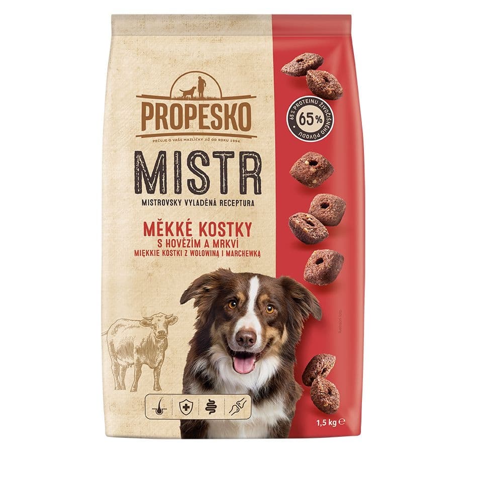 Propesko Mistr Adult měkké kroužky s hovězím 1,5kg