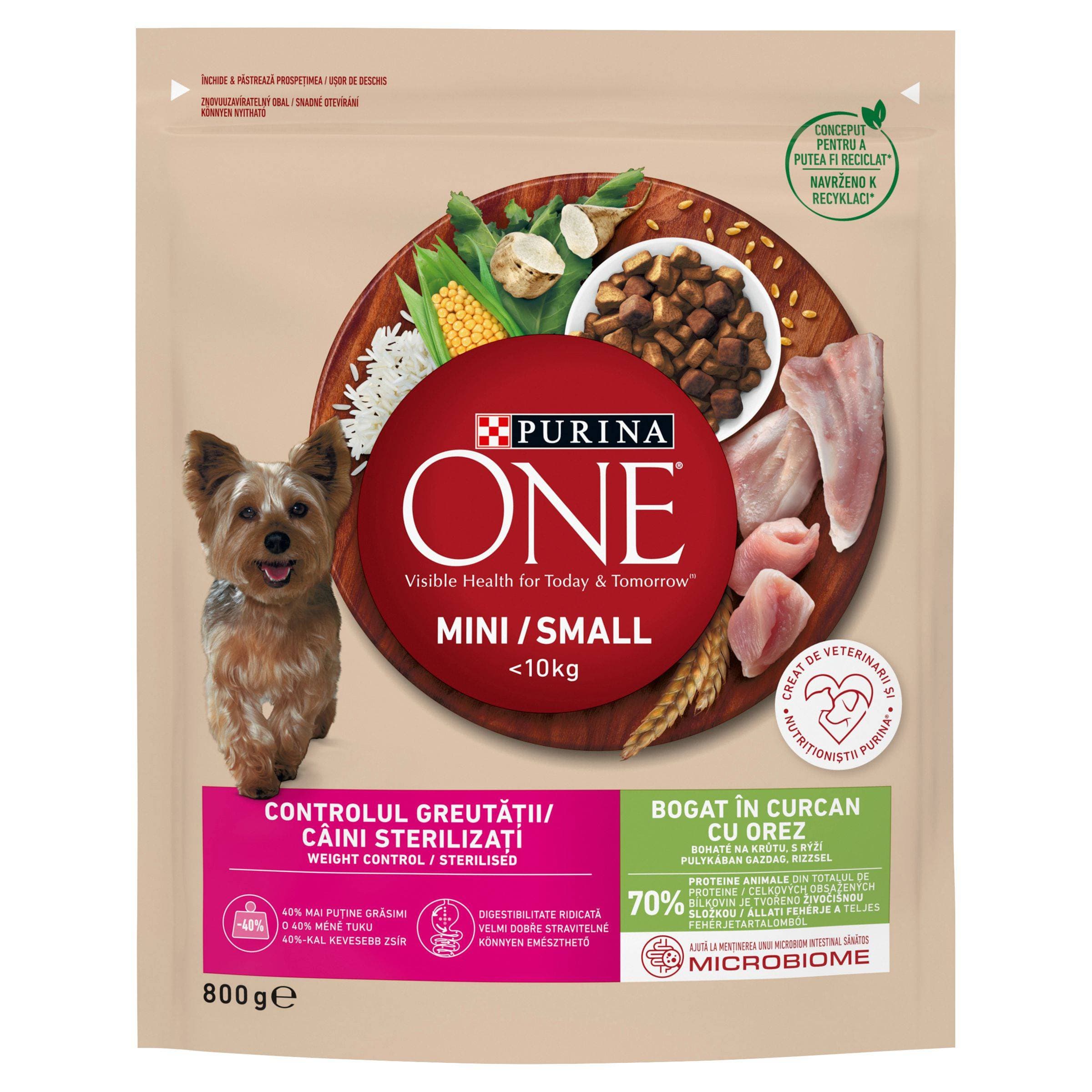 One Mini Dog Weightcontrol Krůtí s rýží 800 g
