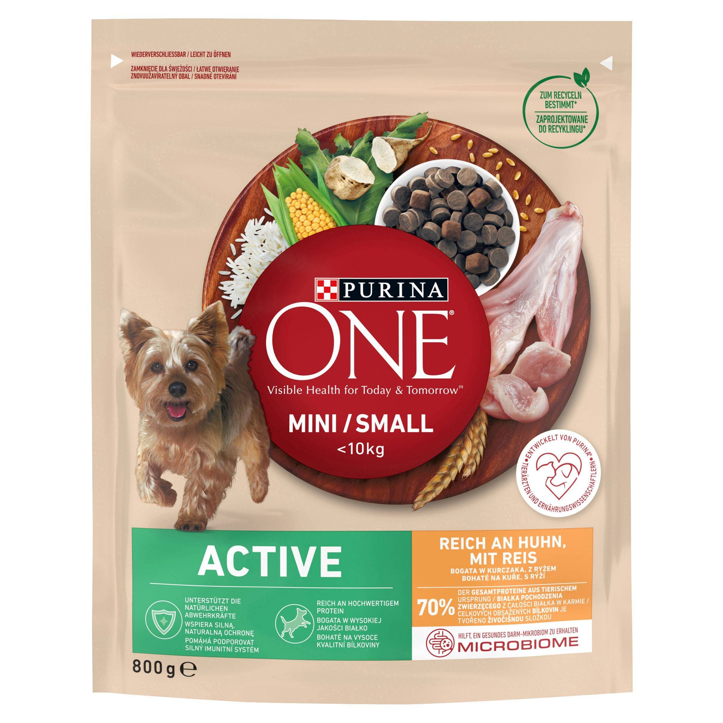 One Mini Dog Active Kuřecí s rýží 800 g