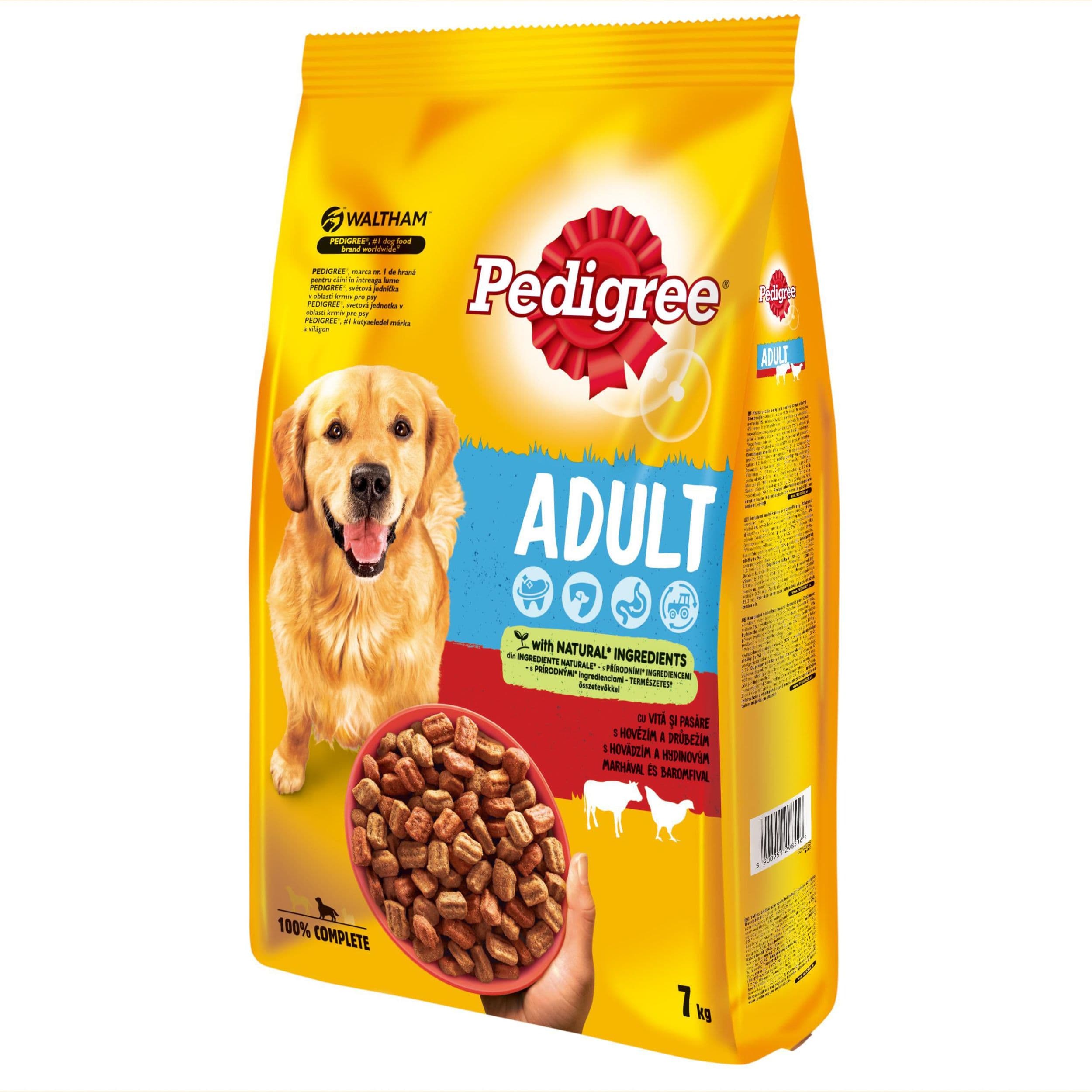 Pedigree granule s hovězím a drůbežím pro dospělé psy 7 kg