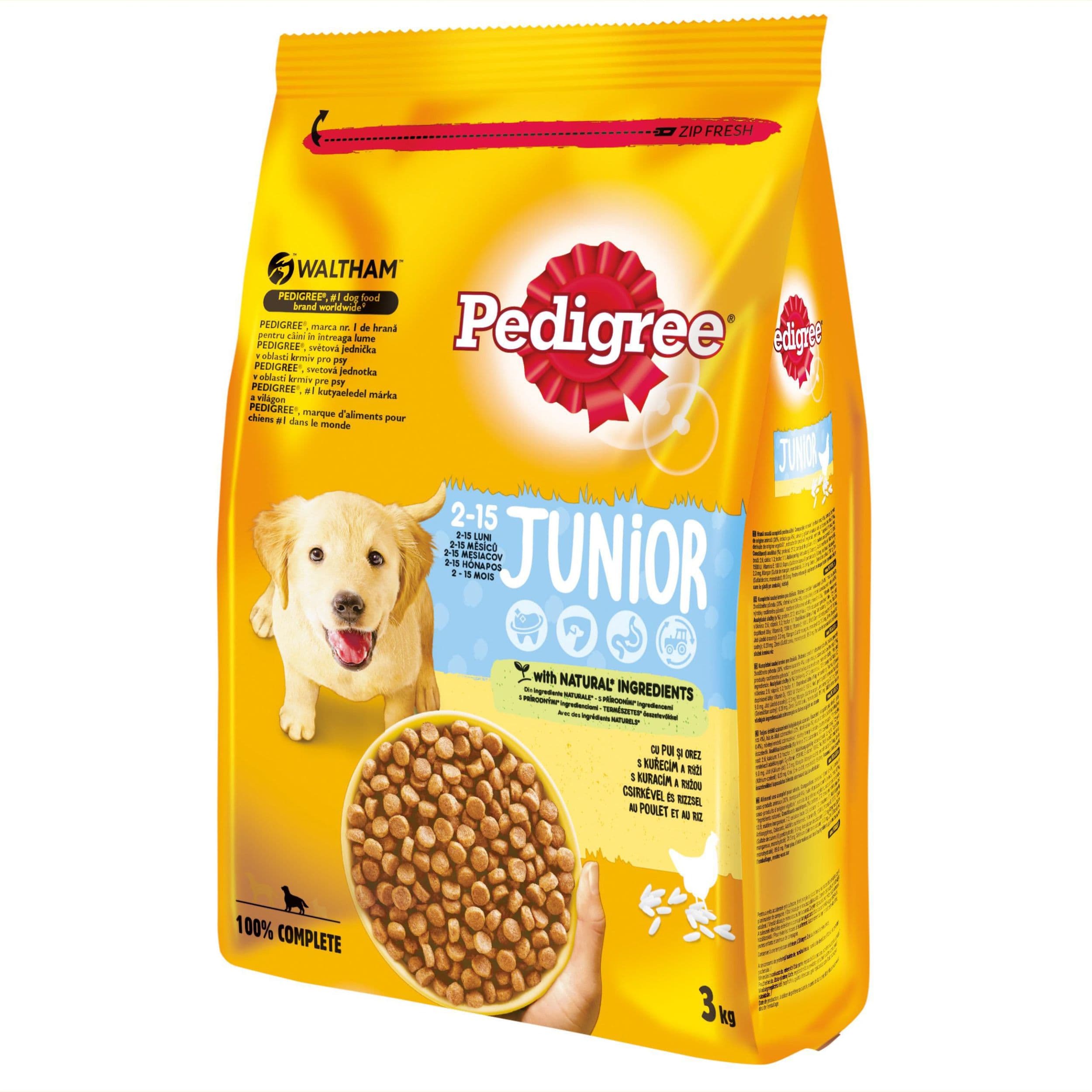 Pedigree Junior Granule s kuřecím masem a rýží 3 kg