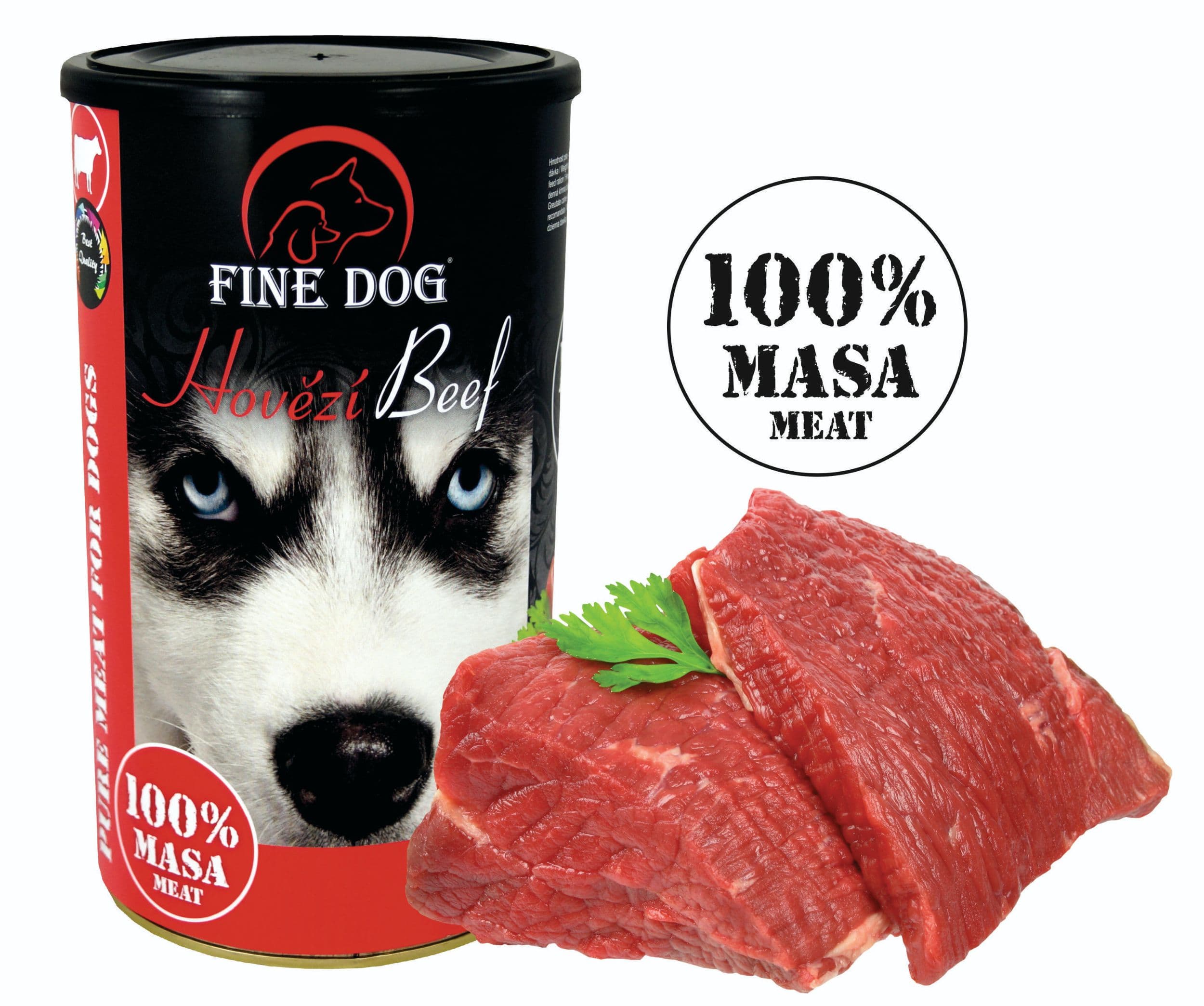 Fine Dog konzerva hovězí 100% masa 1200 g