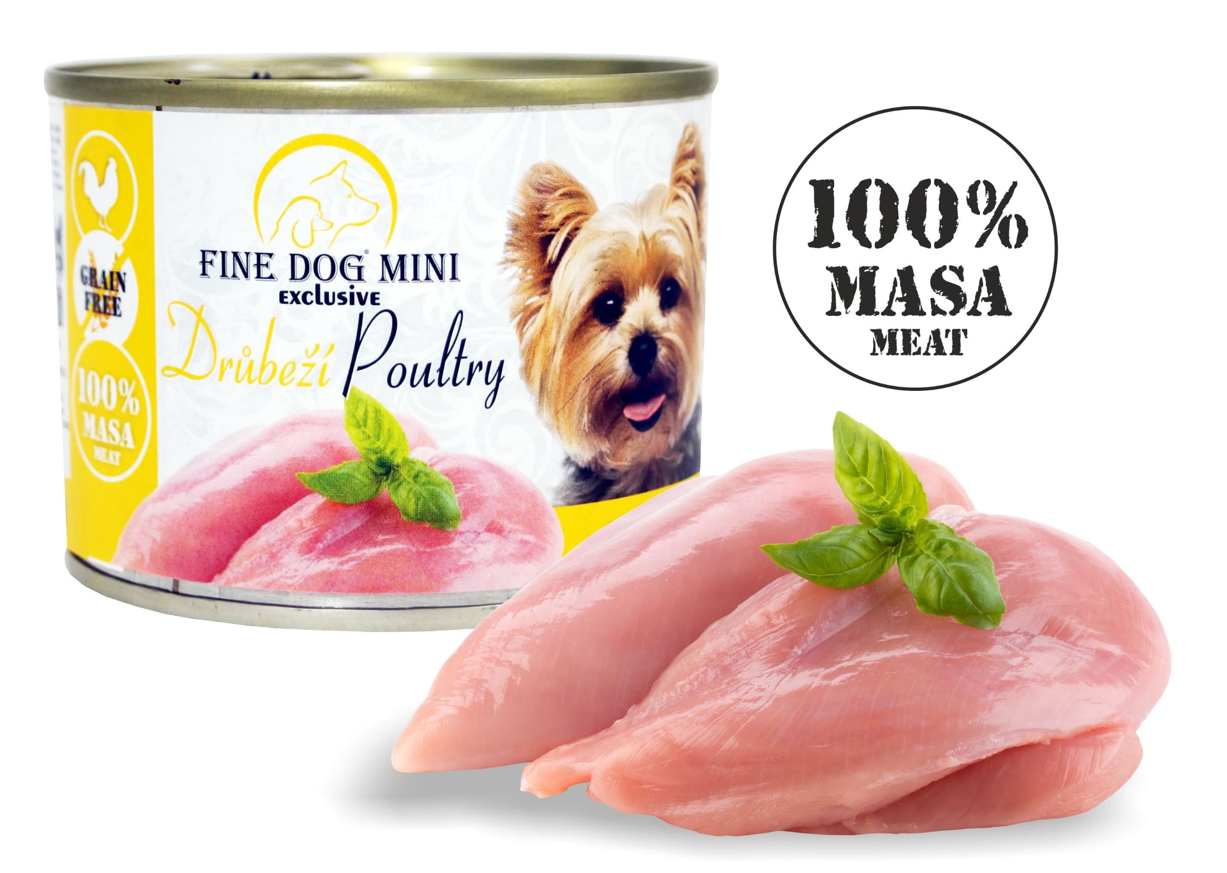 Fine Dog Mini Exclusive konzerva pro psy Drůbeží 100% masa 200g