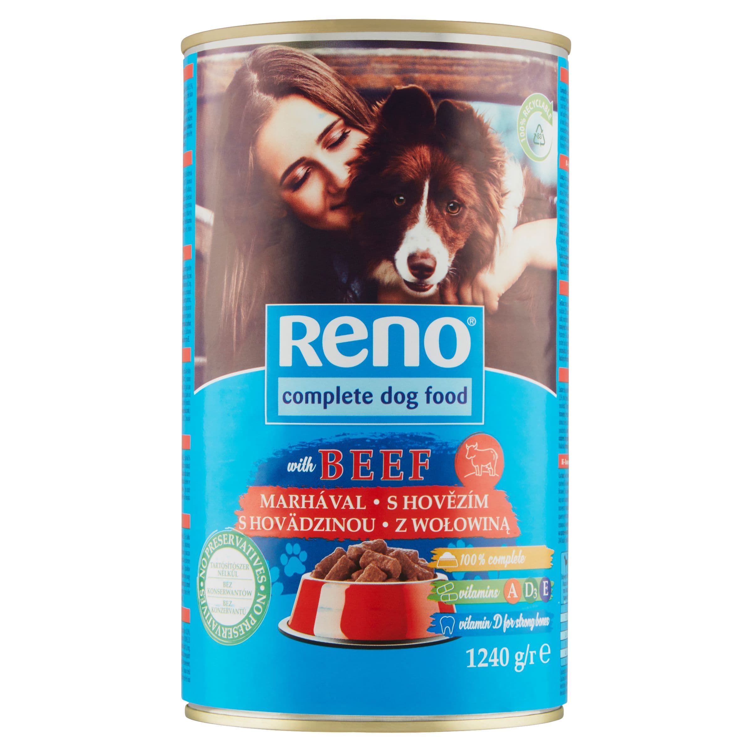 Reno Kompletní krmivo pro dospělé psy s hovězím 1240 g