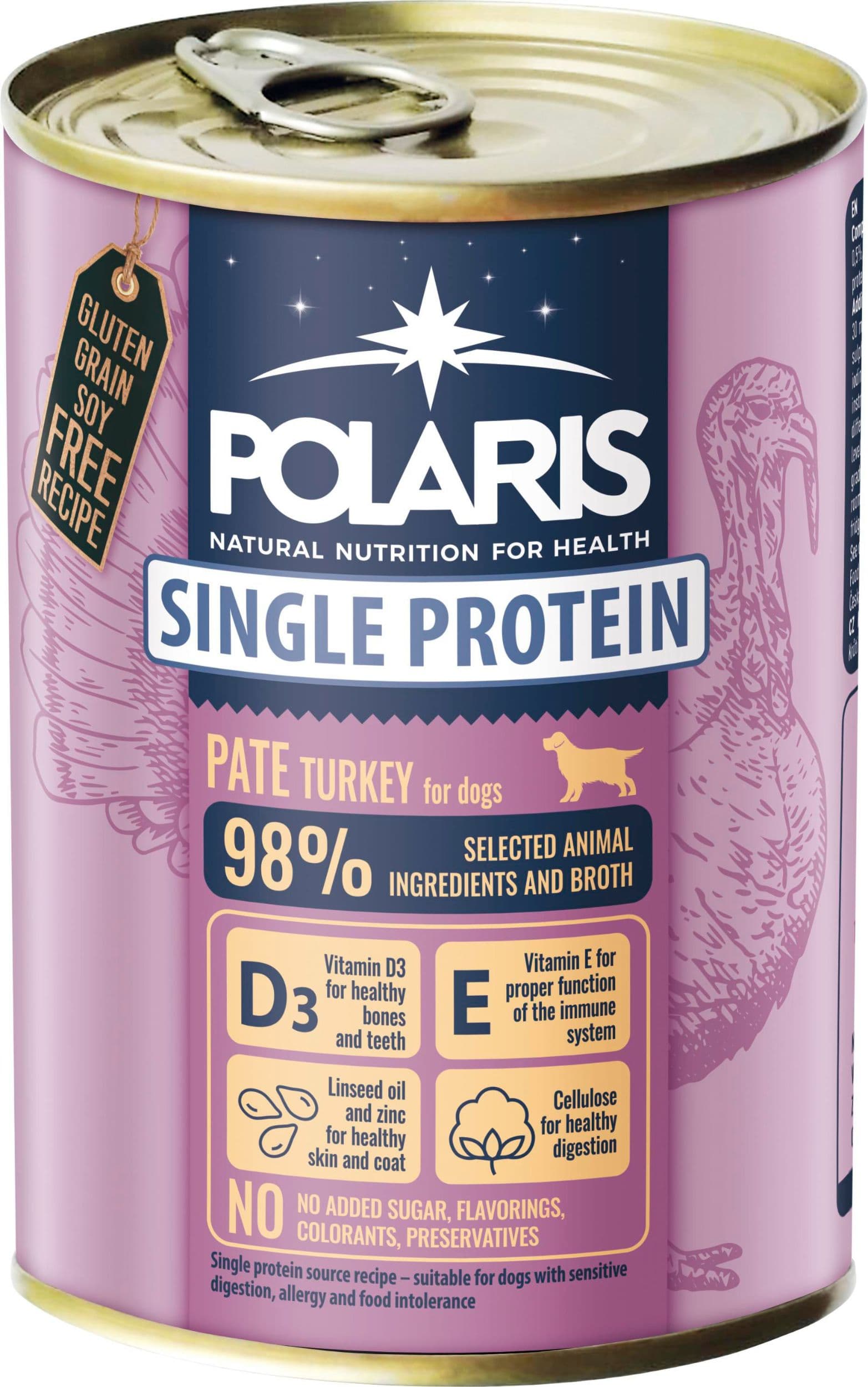 Polaris Single Protein Paté konzerva pro psy krůtí 400g