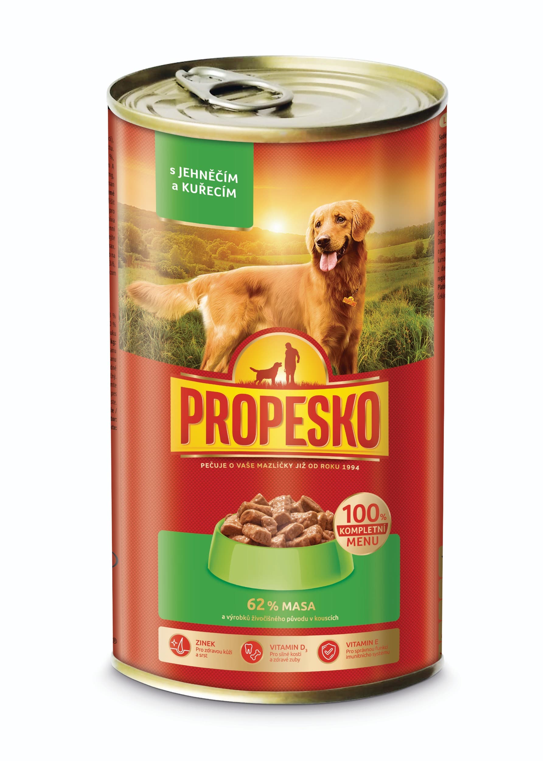 Propesko kousky pes jehněčí, kuřecí v omáčce 1240 g