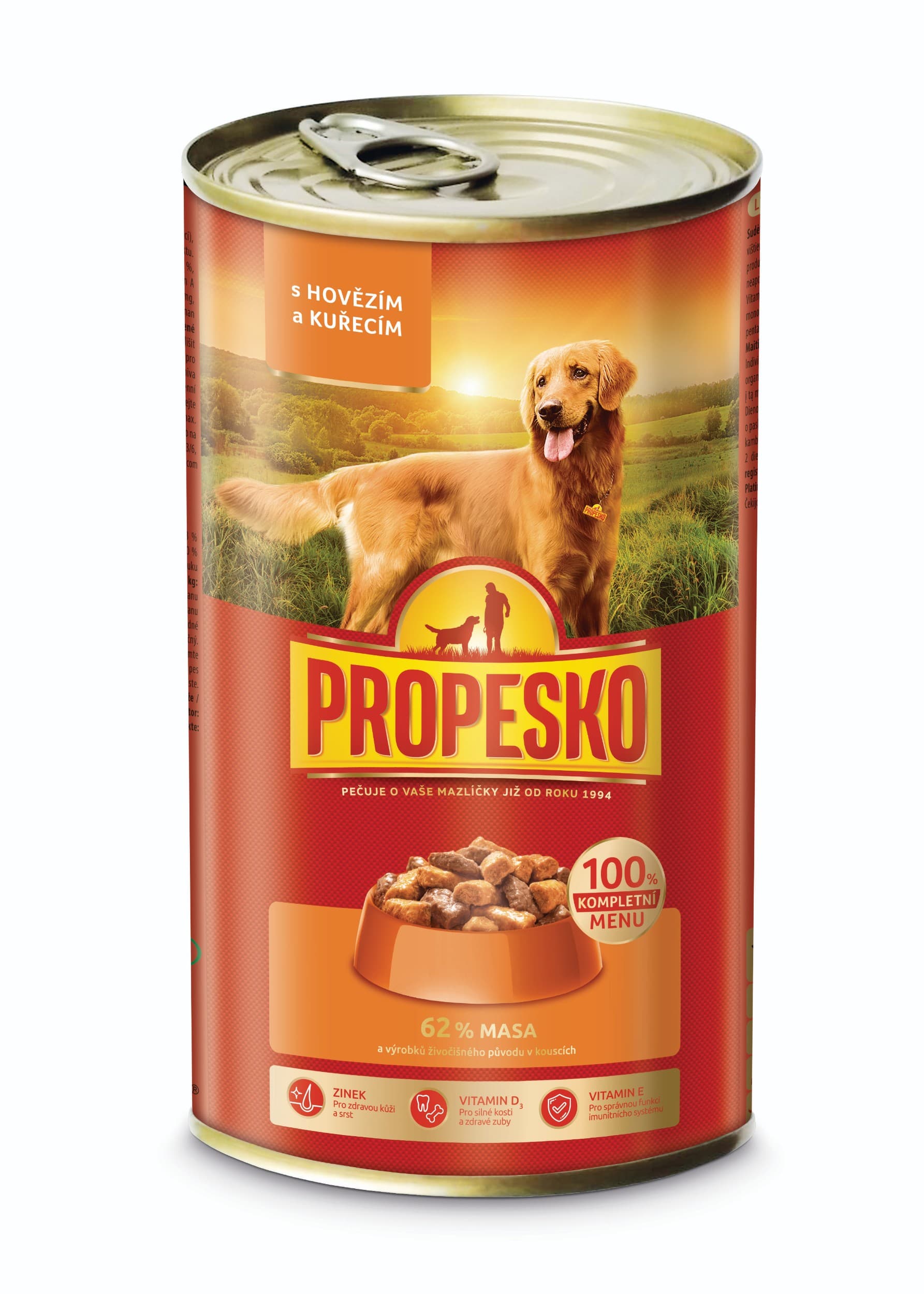 Propesko kousky pes hovězí, kuřecí v omáčce 1240 g