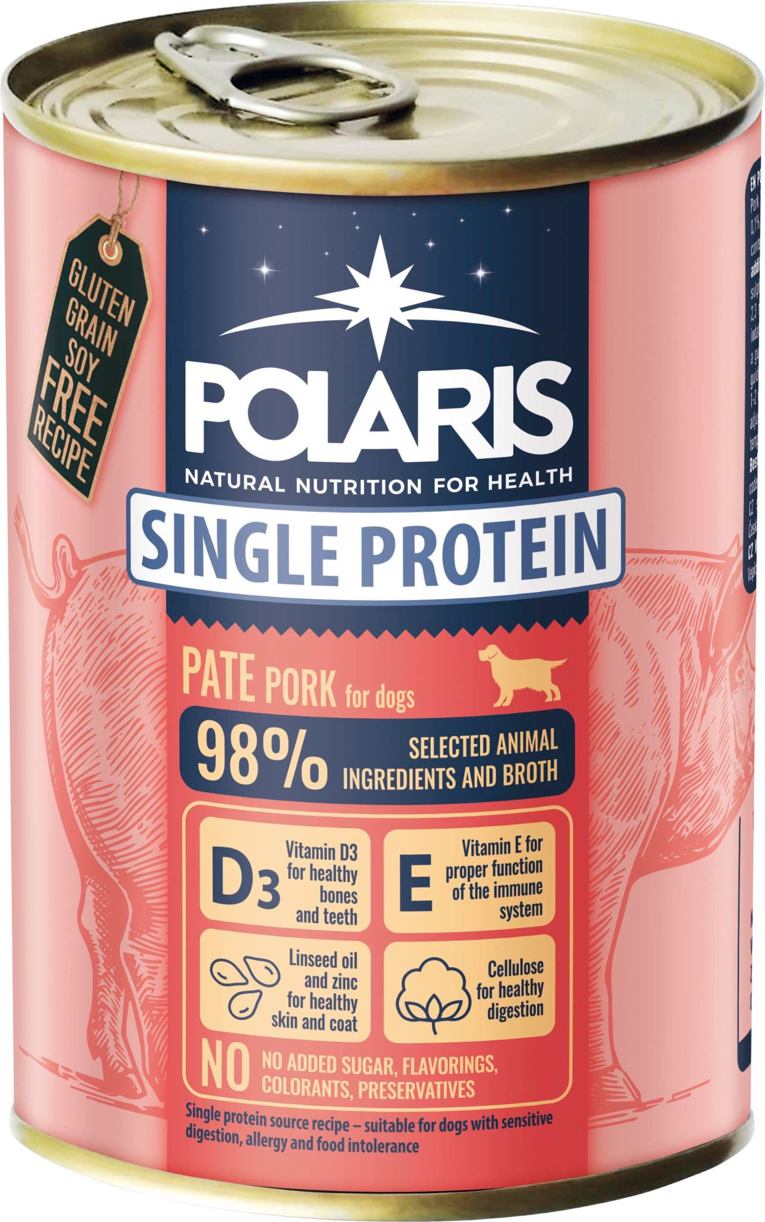 Polaris Single Protein Paté konzerva pro psy vepřová 400g