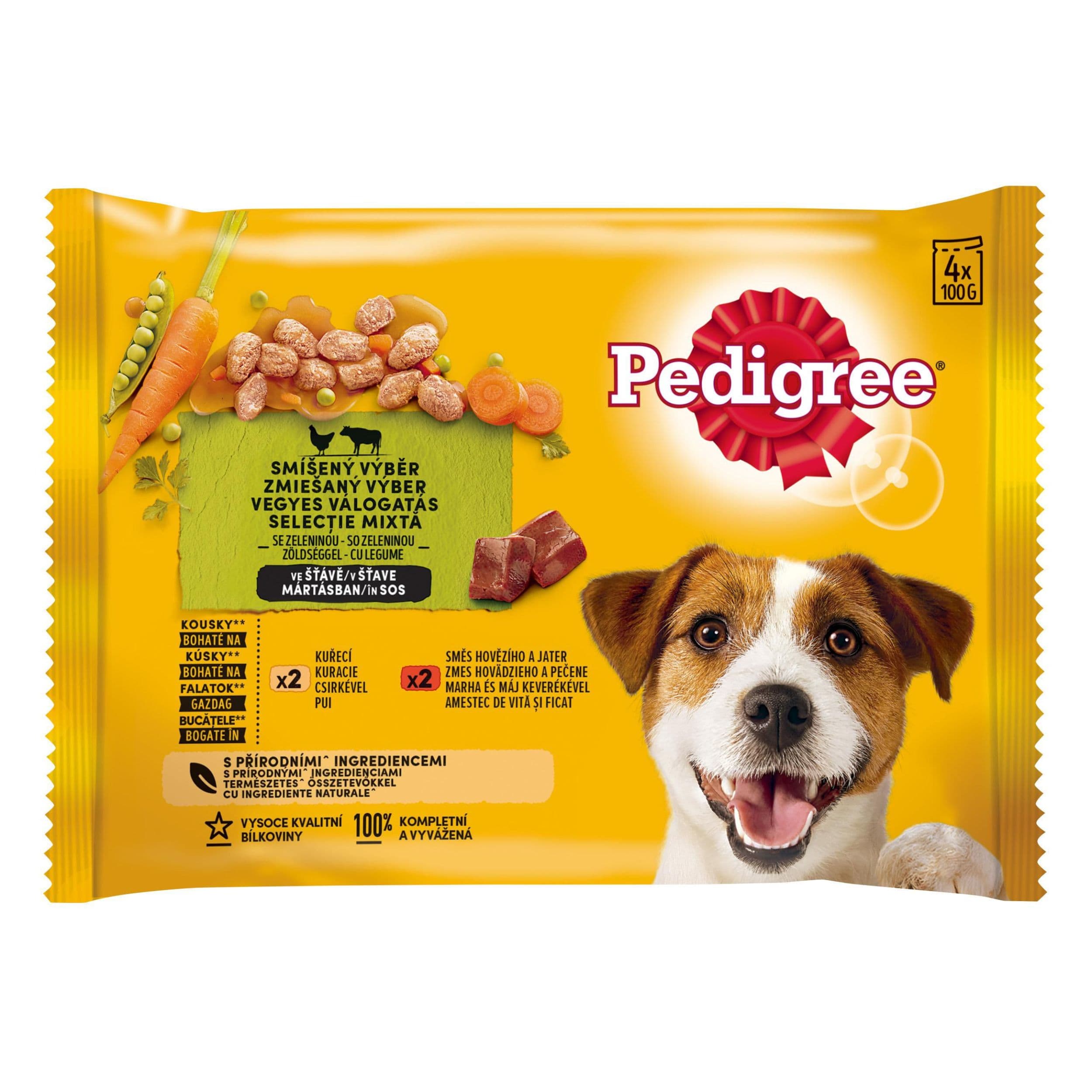 Pedigree Vital Protection 100% kompletní výživa ve šťávě kuřecí a hovězí 4x100 g