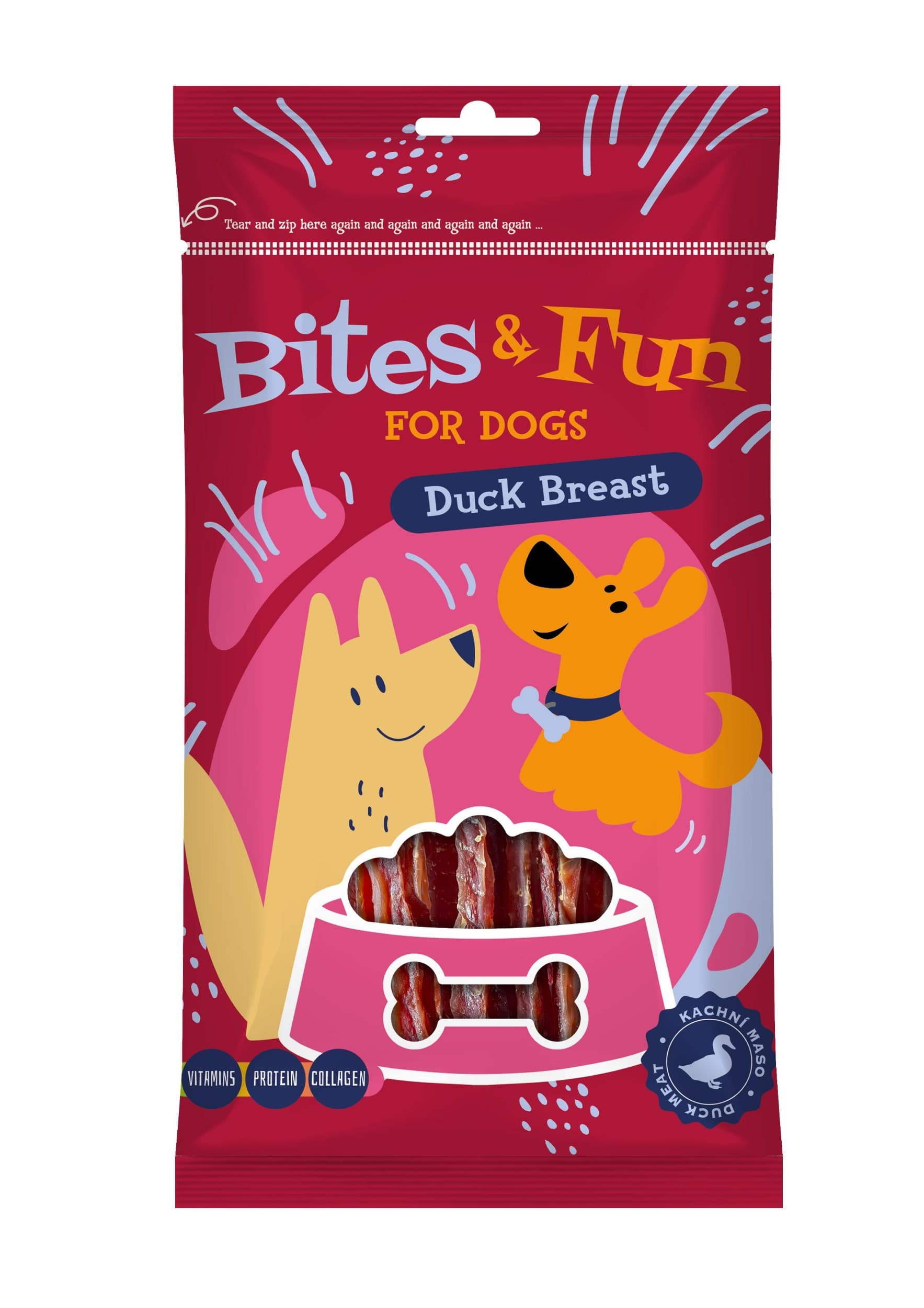 Bites&Fun kachní prsíčka pro psy 85 g