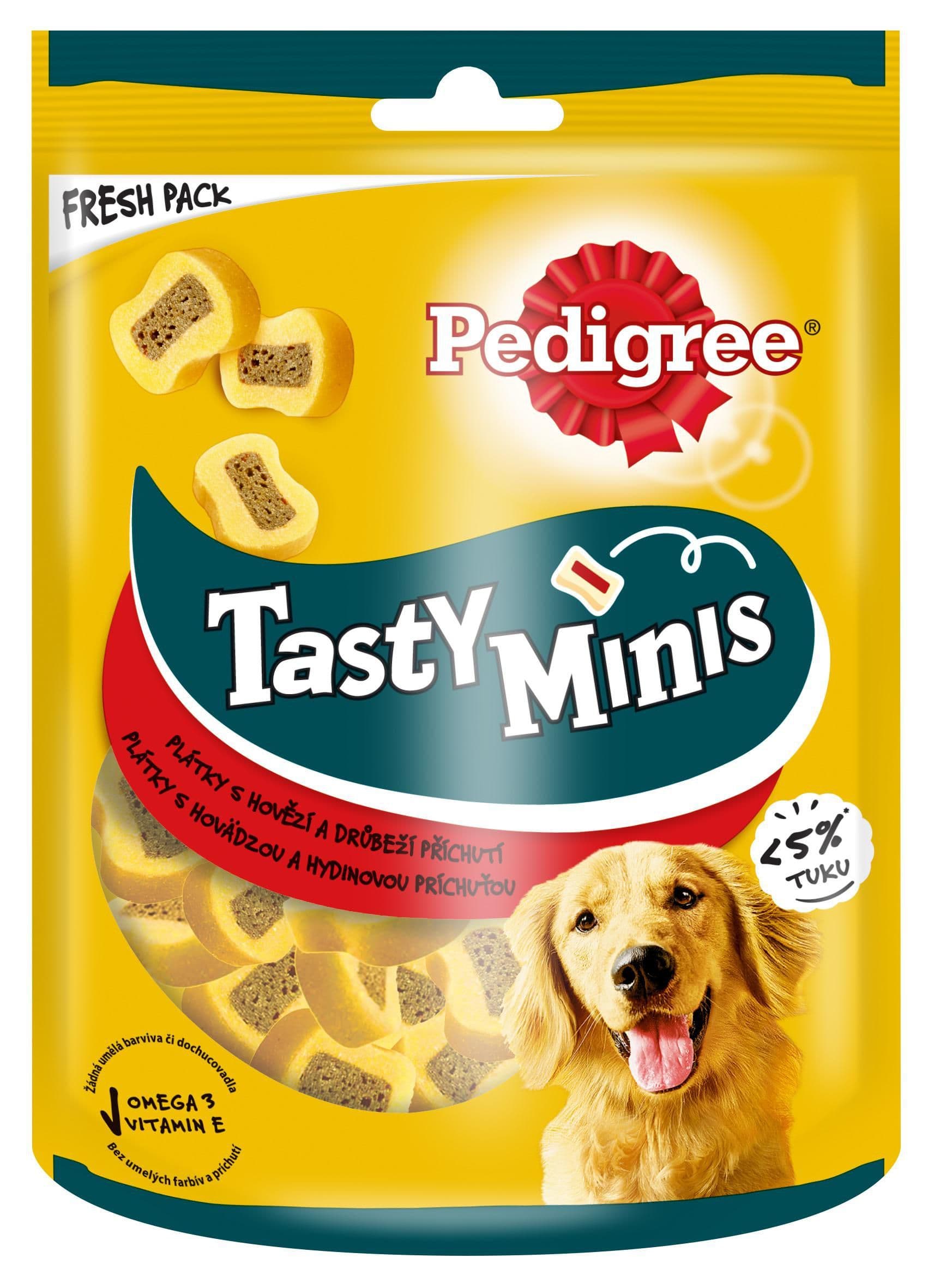 Pedigree Tasty Bites Doplňkové krmivo pro dospělé psy s hovězím masem 155 g