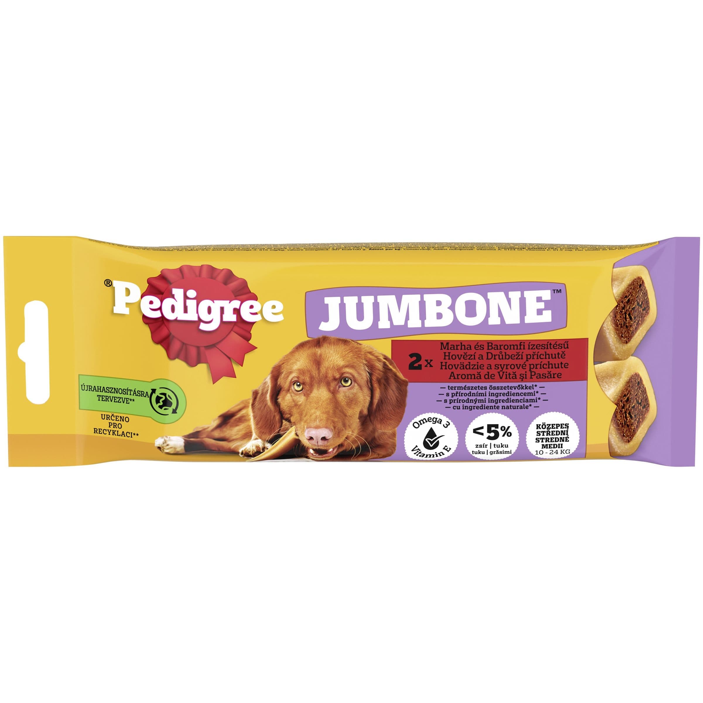 Pedigree Jumbone Příchuť s hovězím a drůbežím 2 ks 180 g
