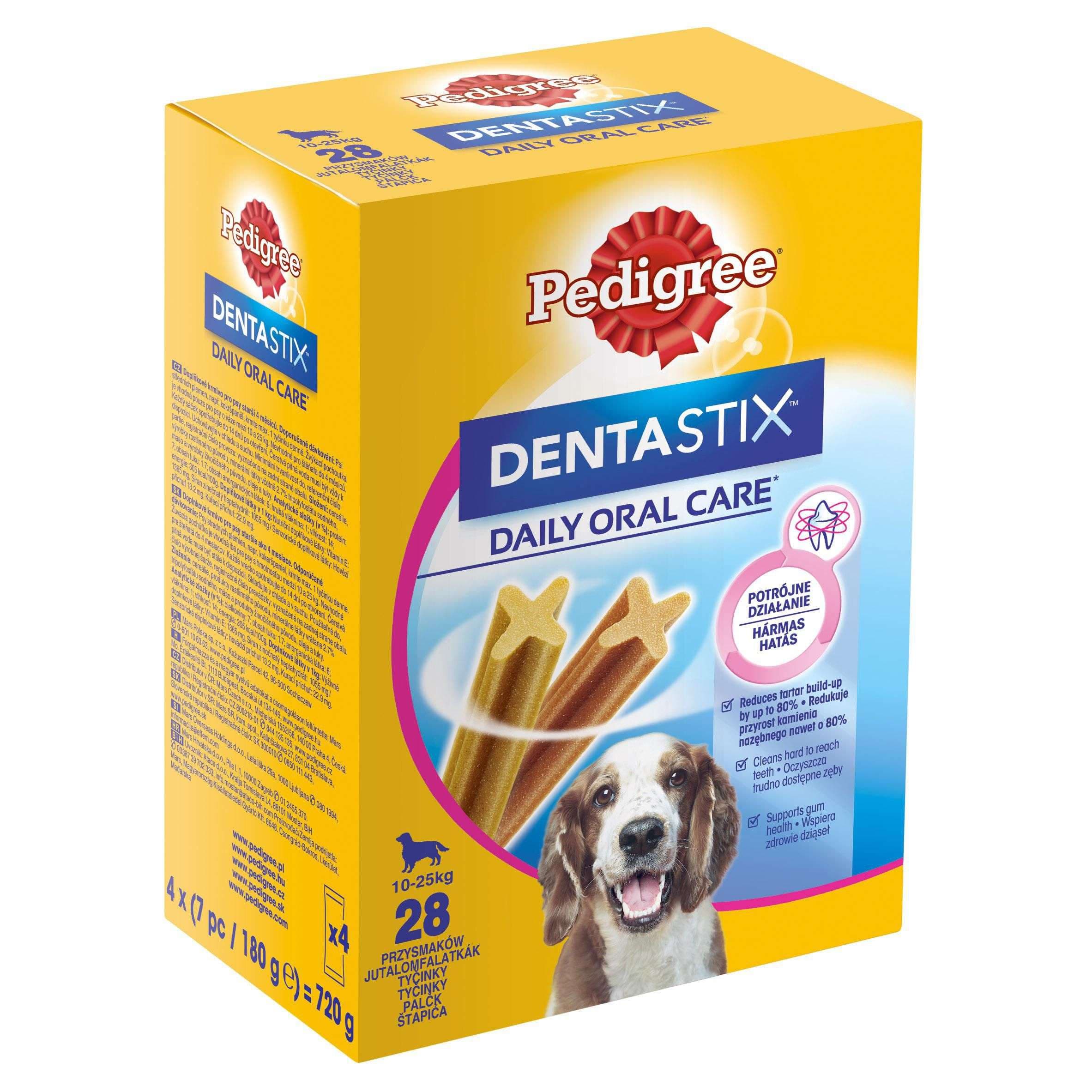 Pedigree DentaStix Doplňkové krmivo pro psy 10-25 kg 4 x 180 g