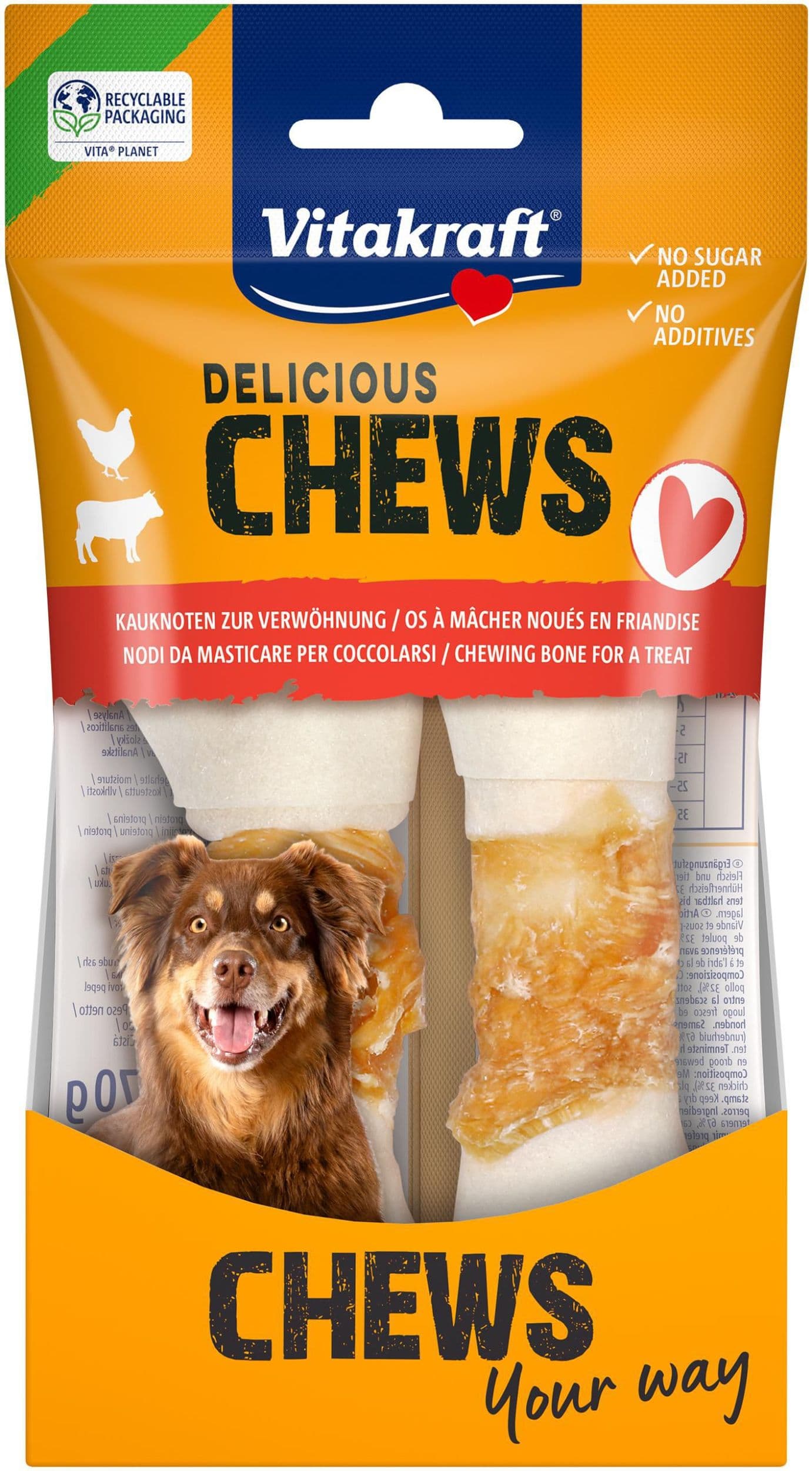 Vitakraft Chews uzlíky s kuřecím masem M 2 ks