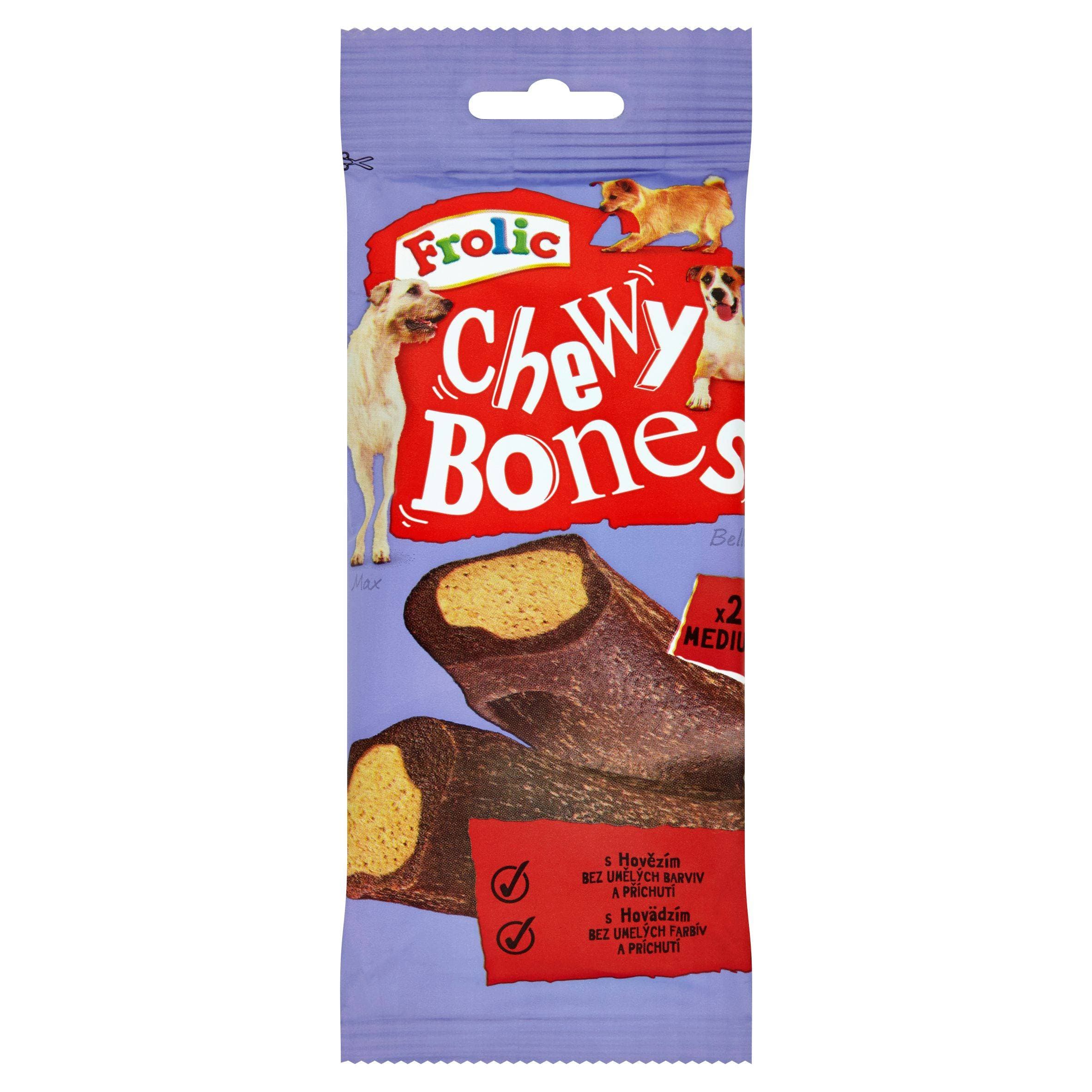 Frolic Žvýkací kosti s hovězím masem doplňkové krmivo pro dospělé psy 2ks 170 g