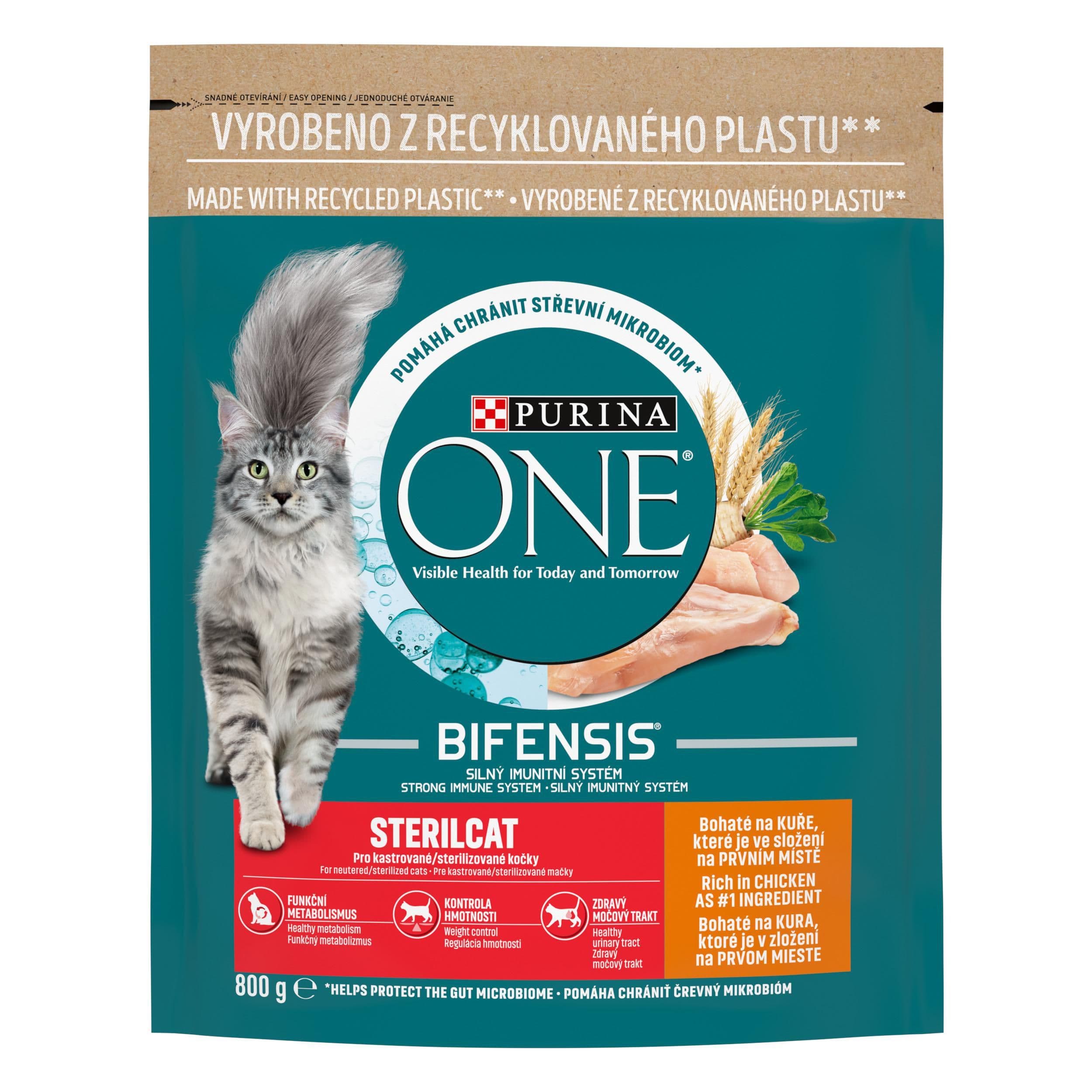 Purina ONE Sterilcat bohaté na kuře a pšenici 800 g
