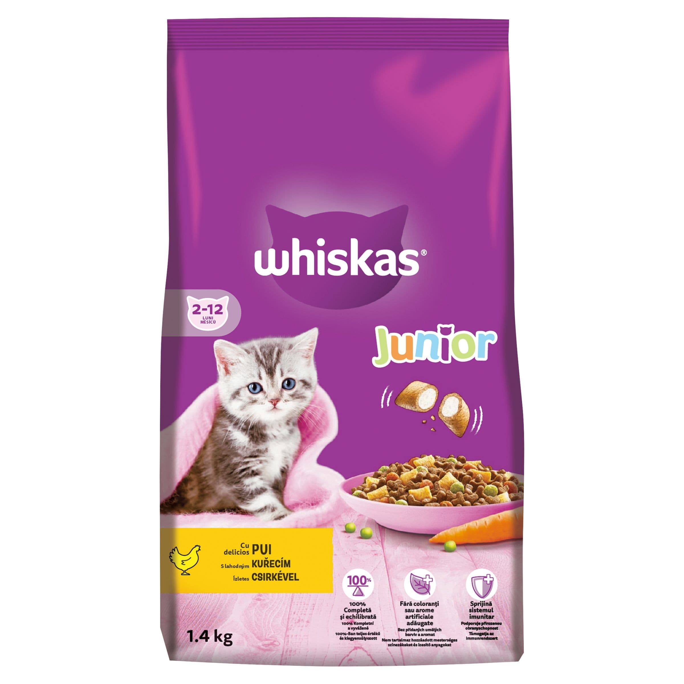 Whiskas Junior granule s kuřecím 1,4kg