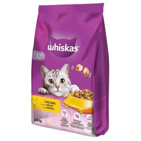 Whiskas Chutné plněné granule s kuřecím masem 1+ věk 3,8 kg