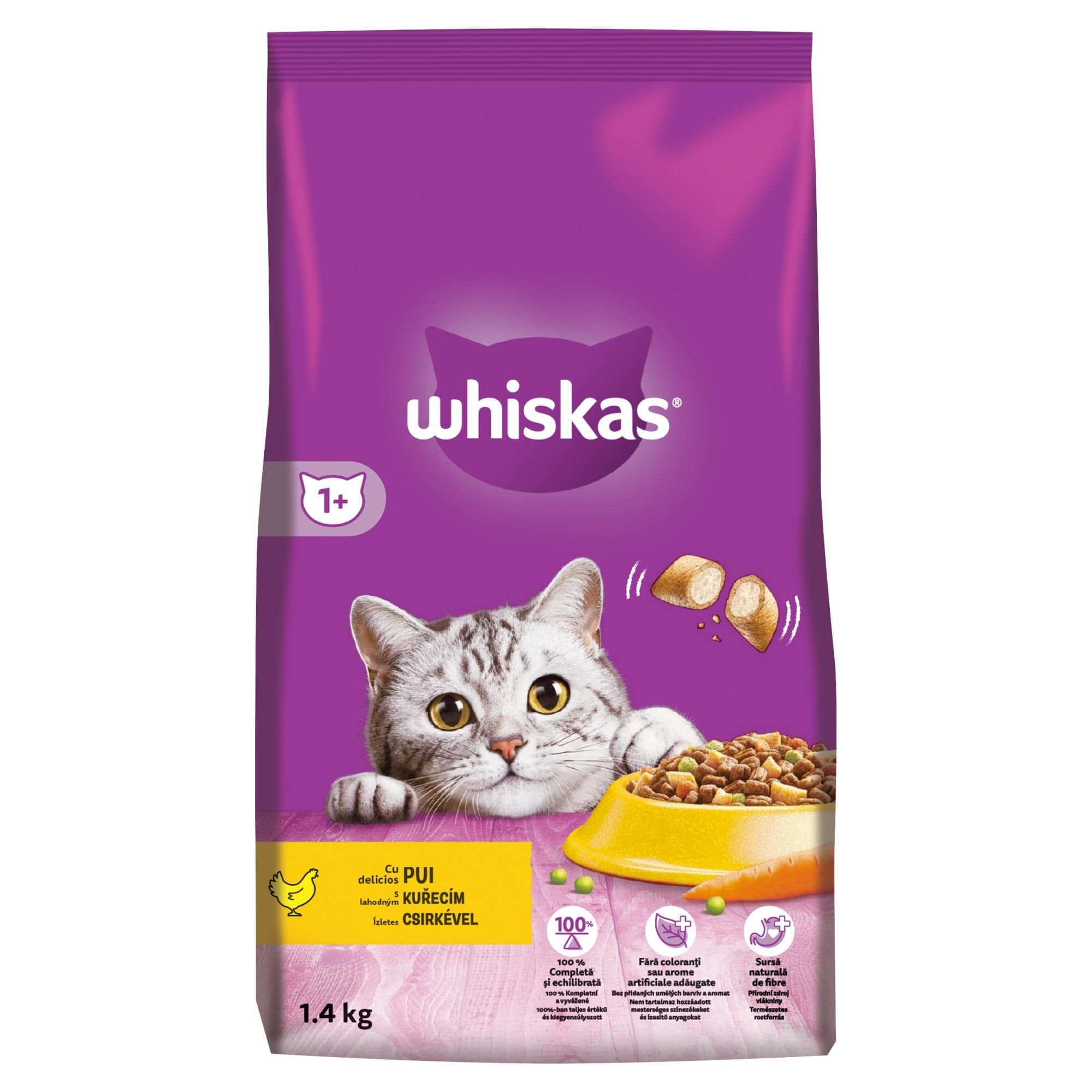 Whiskas Kompletní krmivo pro dospělé kočky s kuřecím 1,4 kg
