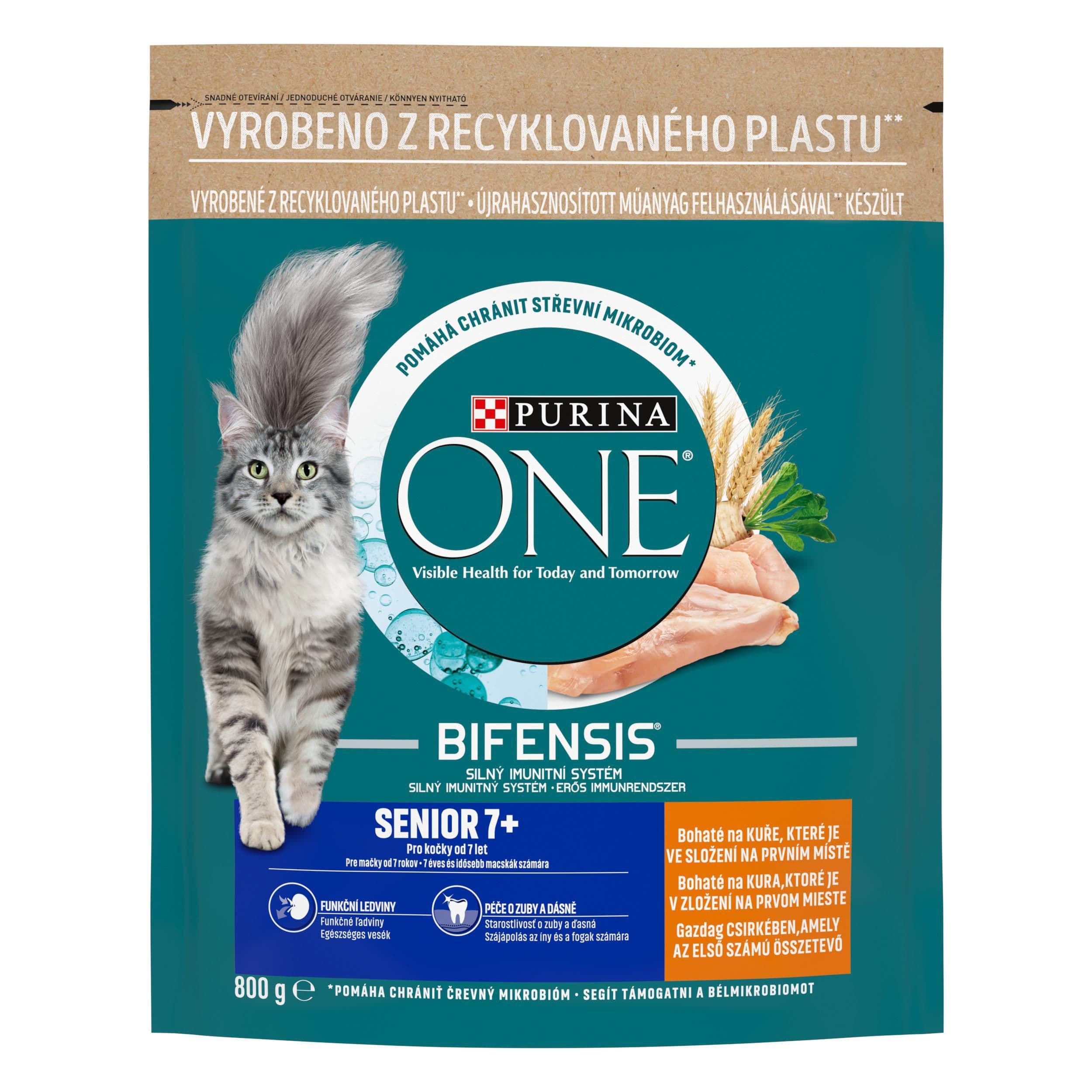 Purina ONE BIFENSIS Senior 7+ s kuřetem a celozrnnými obilovinami 800 g