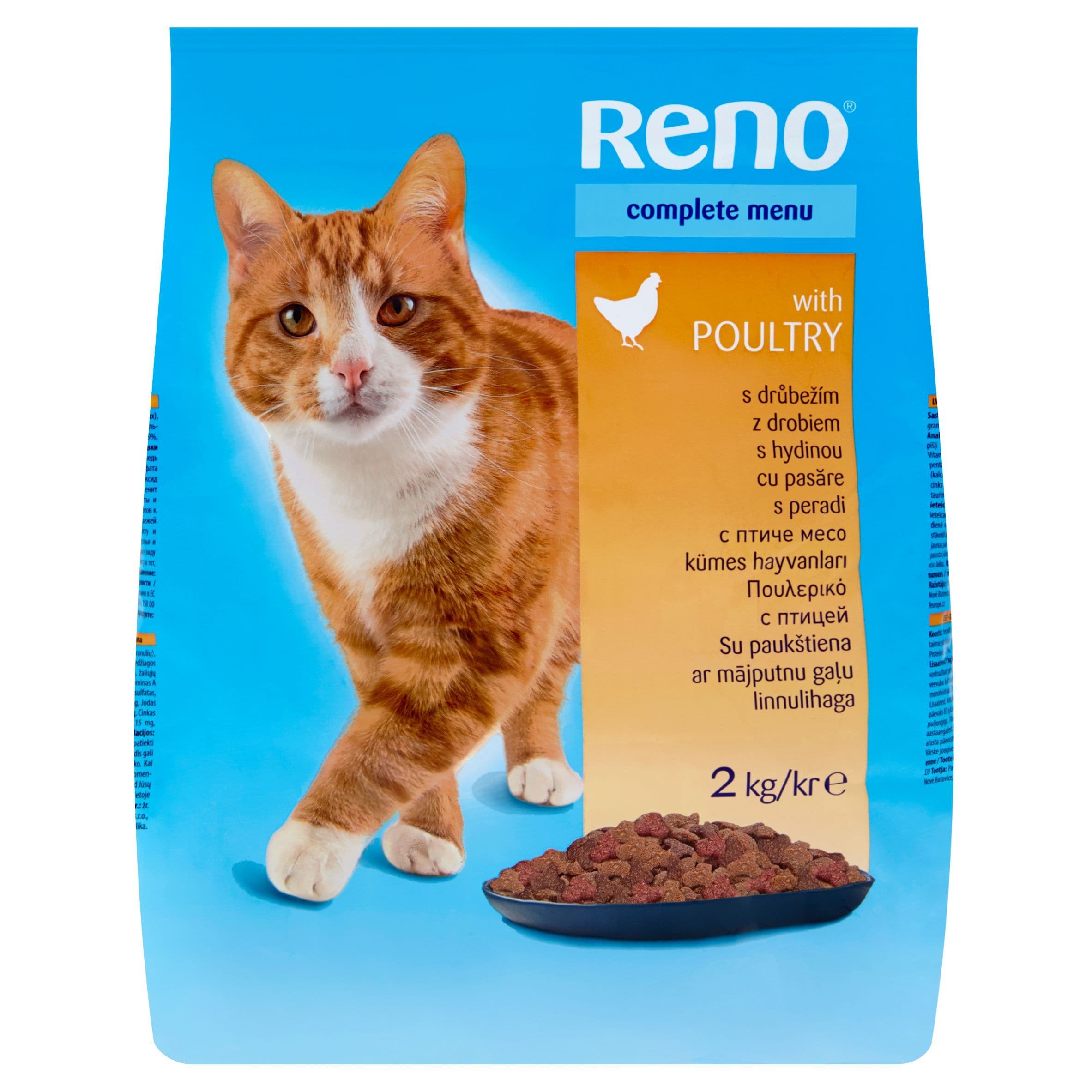 Reno Kompletní krmivo pro dospělé kočky s drůbežím 2 kg