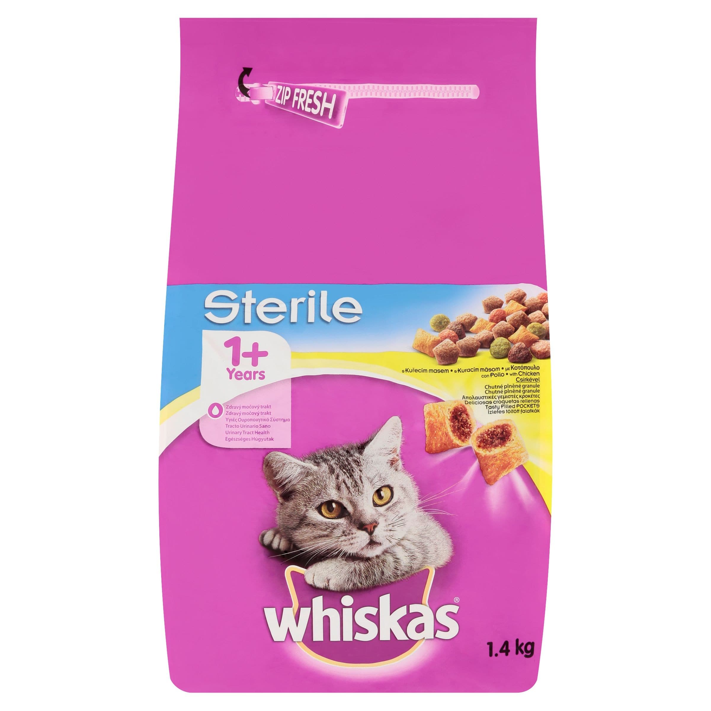 Whiskas Sterile kompletní krmivo pro dospělé kočky s kuřecím masem 1,4 kg