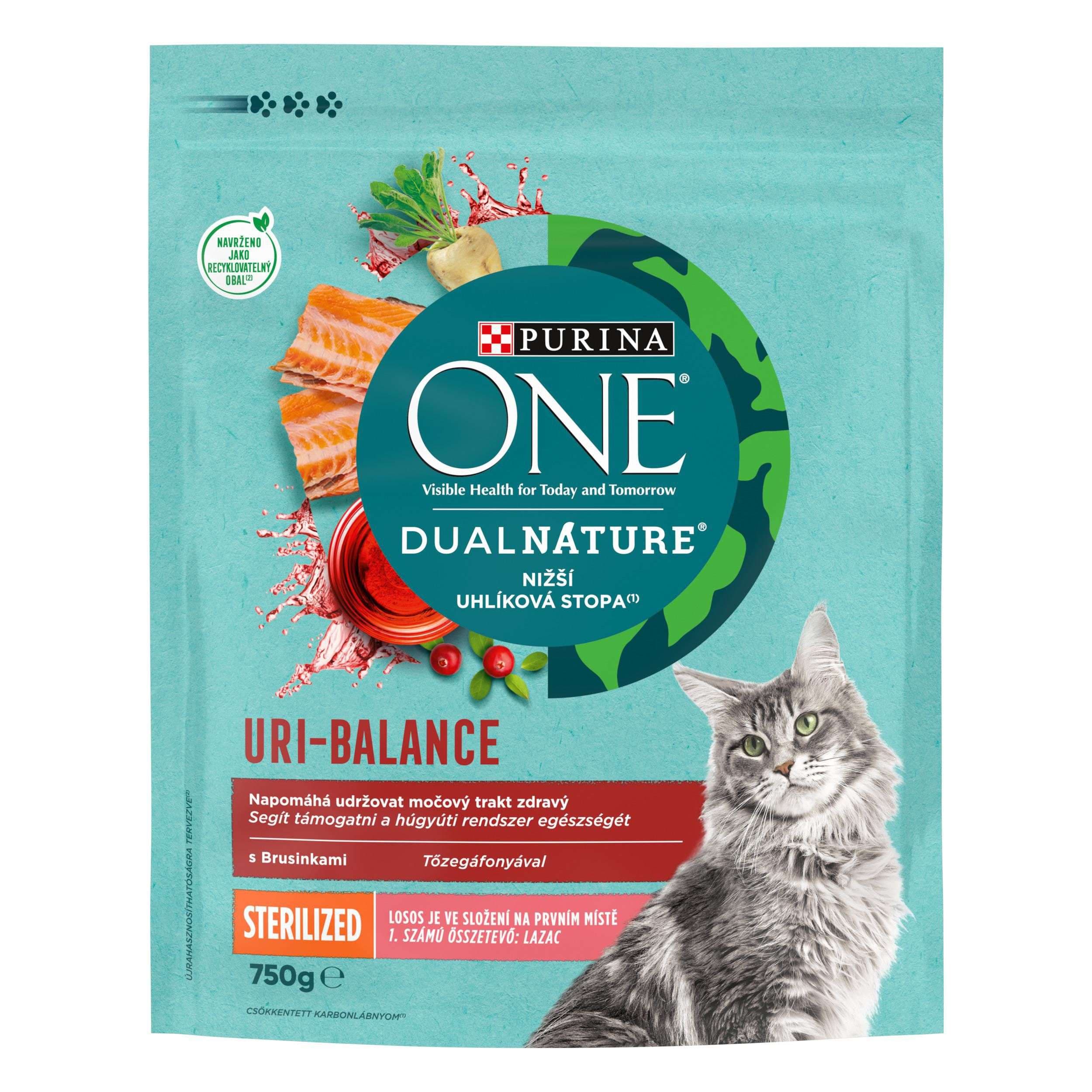 Purina ONE Dual Nature Sterilized s lososem a brusinkami 750 g