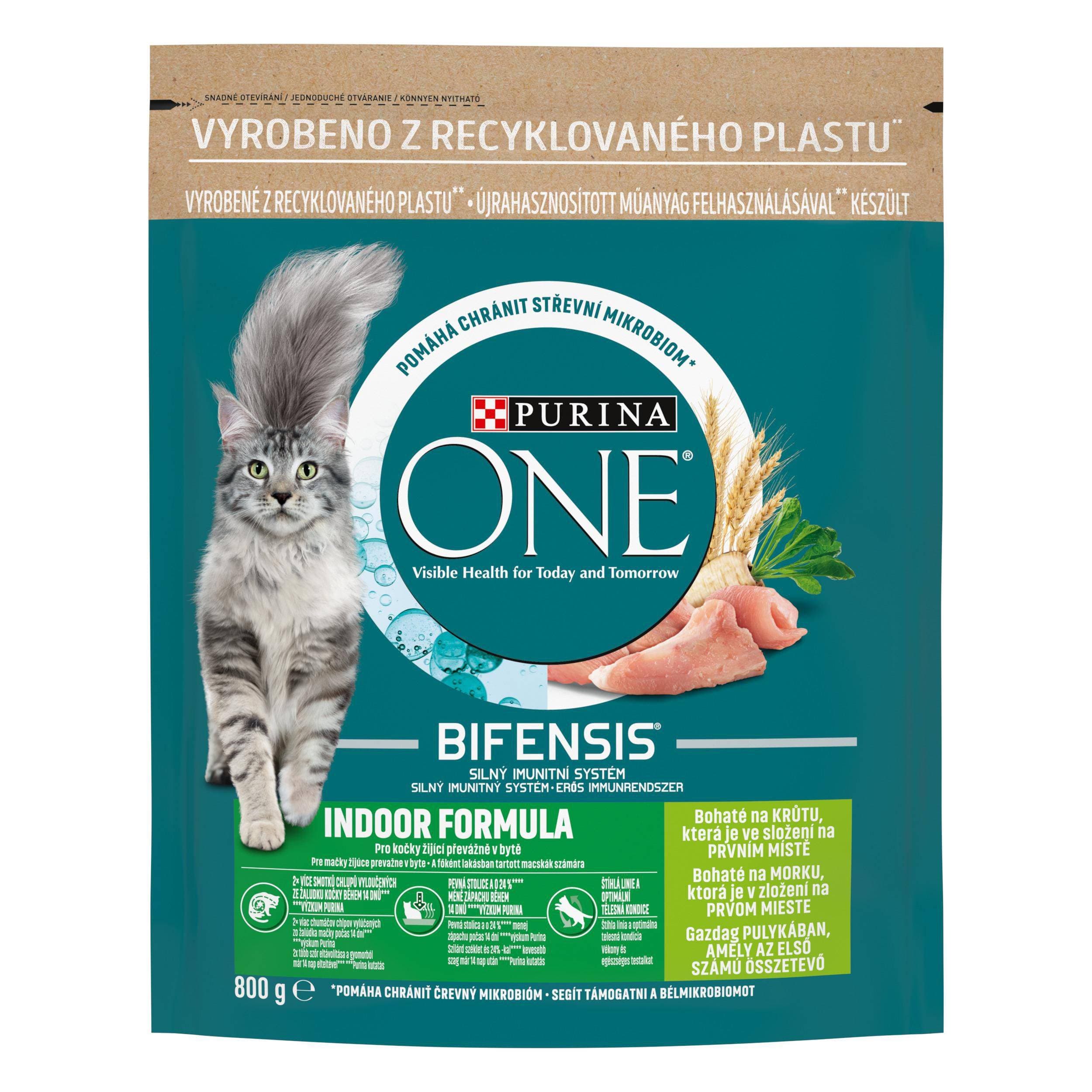 Purina ONE Indoor bohaté na krůtu a celozrnné obiloviny 800 g