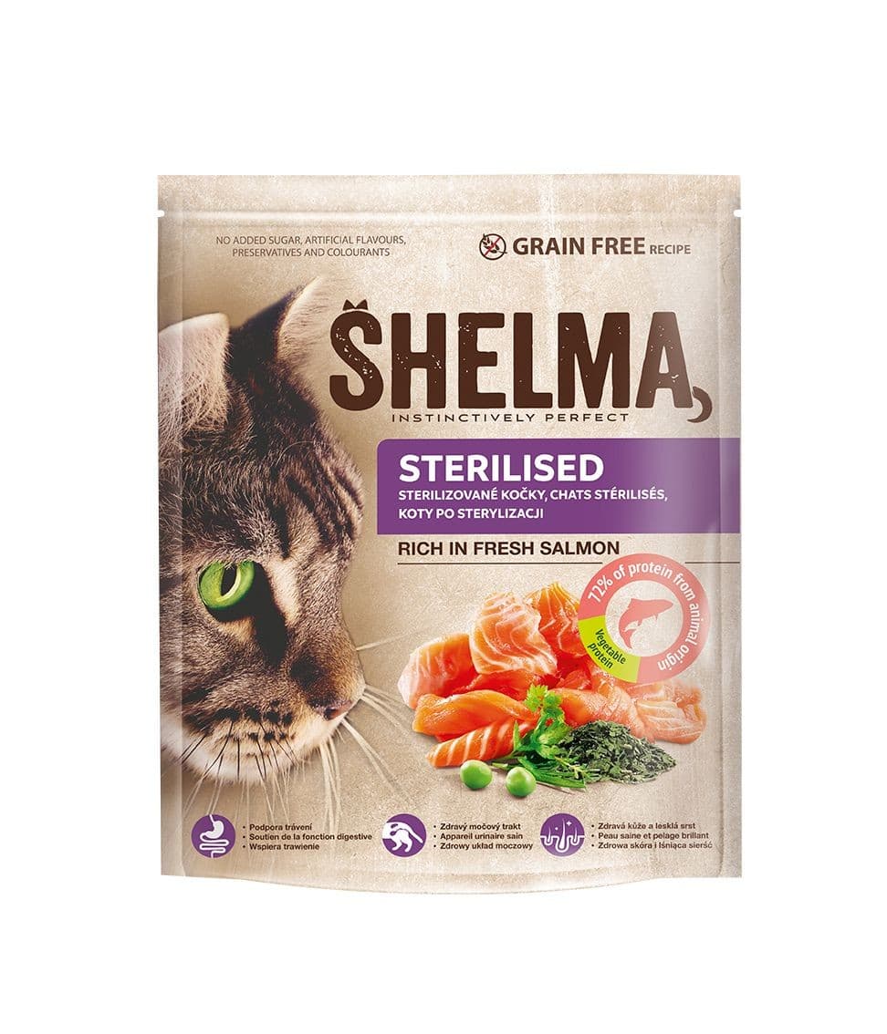 Shelma Granule pro kočky Sterile losos 1,4kg