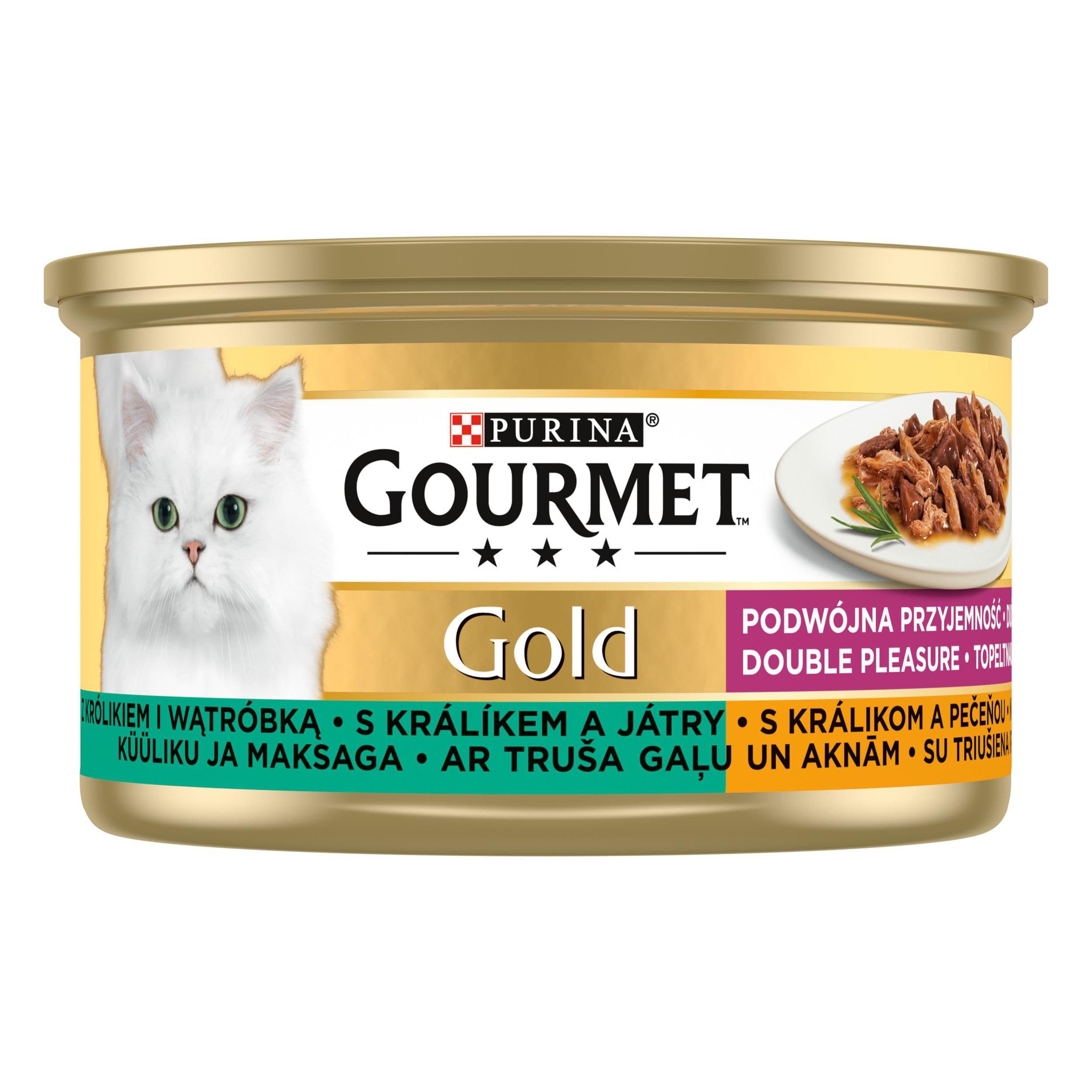 Gourmet Gold směs grilovaných a dušených kousků s králíkem a játry 85 g