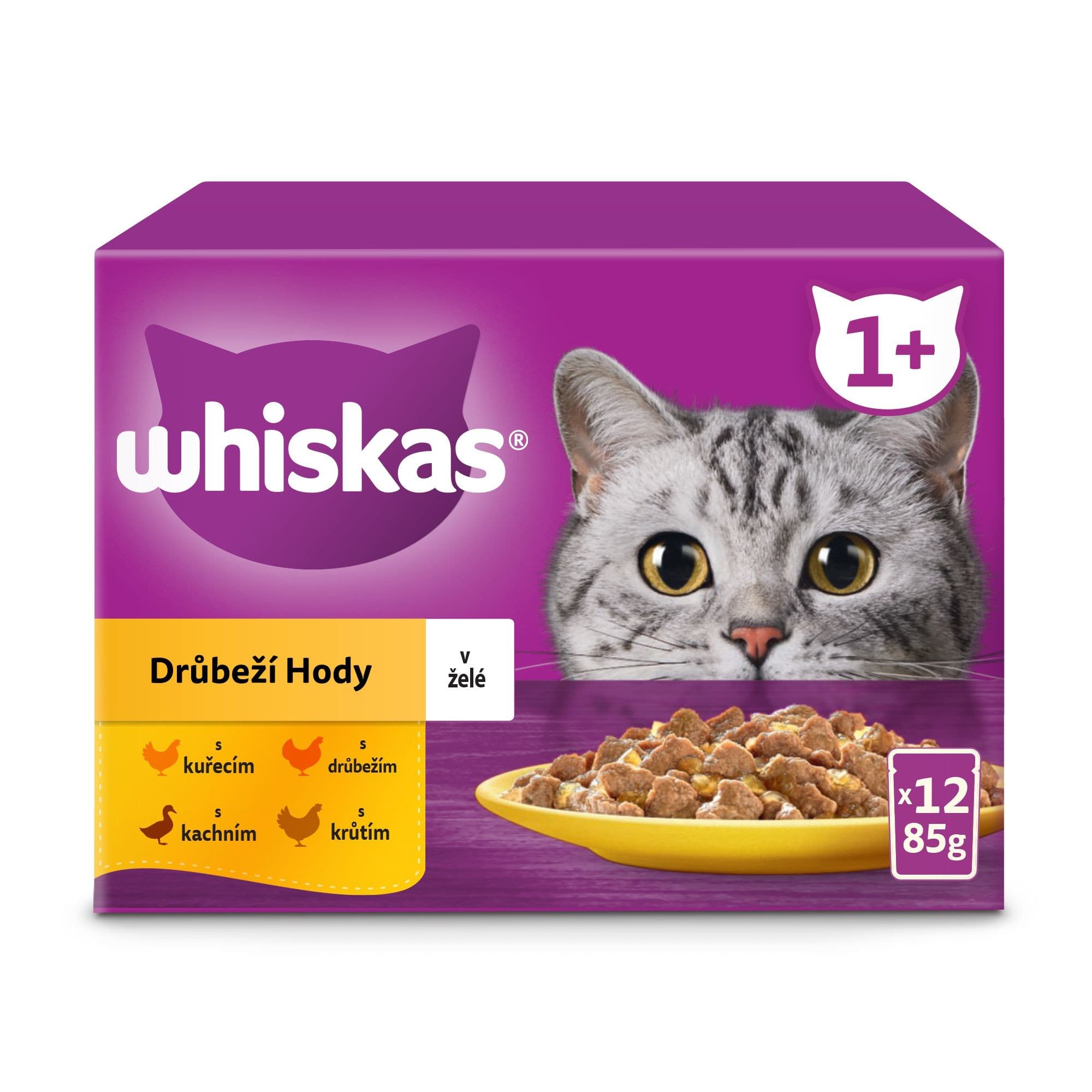 Whiskas kapsičky drůbeží výběr v želé pro dospělé kočky 12 x 85 g