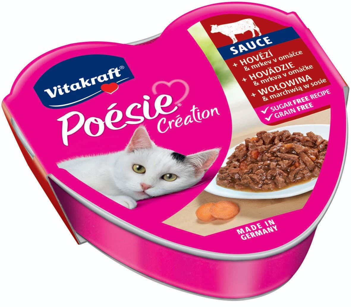 Vitakraft Poésie Sauce + hovězí & mrkev v omáčce 85 g