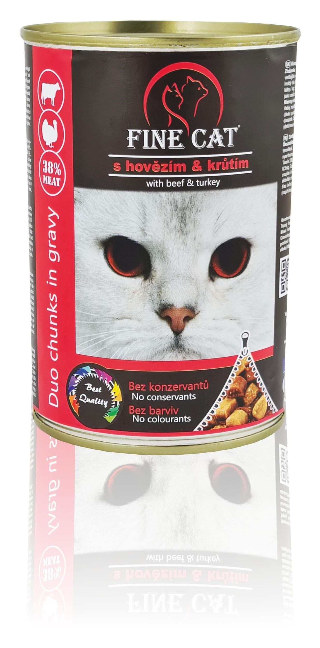 Fine Cat konzerva pro kočky Duo Hovězí s Krůtím 415 g