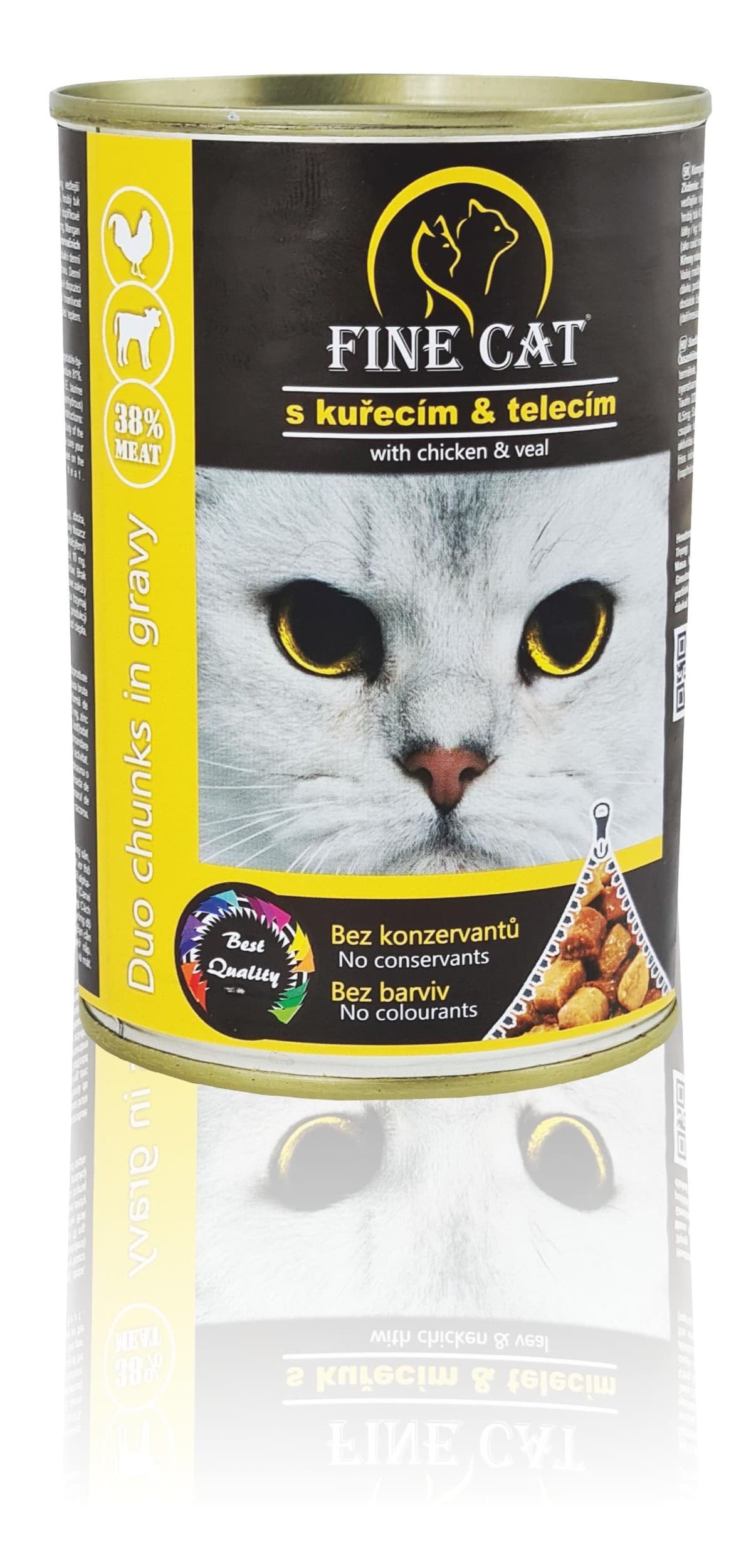 Fine Cat konzerva pro kočky Duo Kuřecí s Telecím  415 g