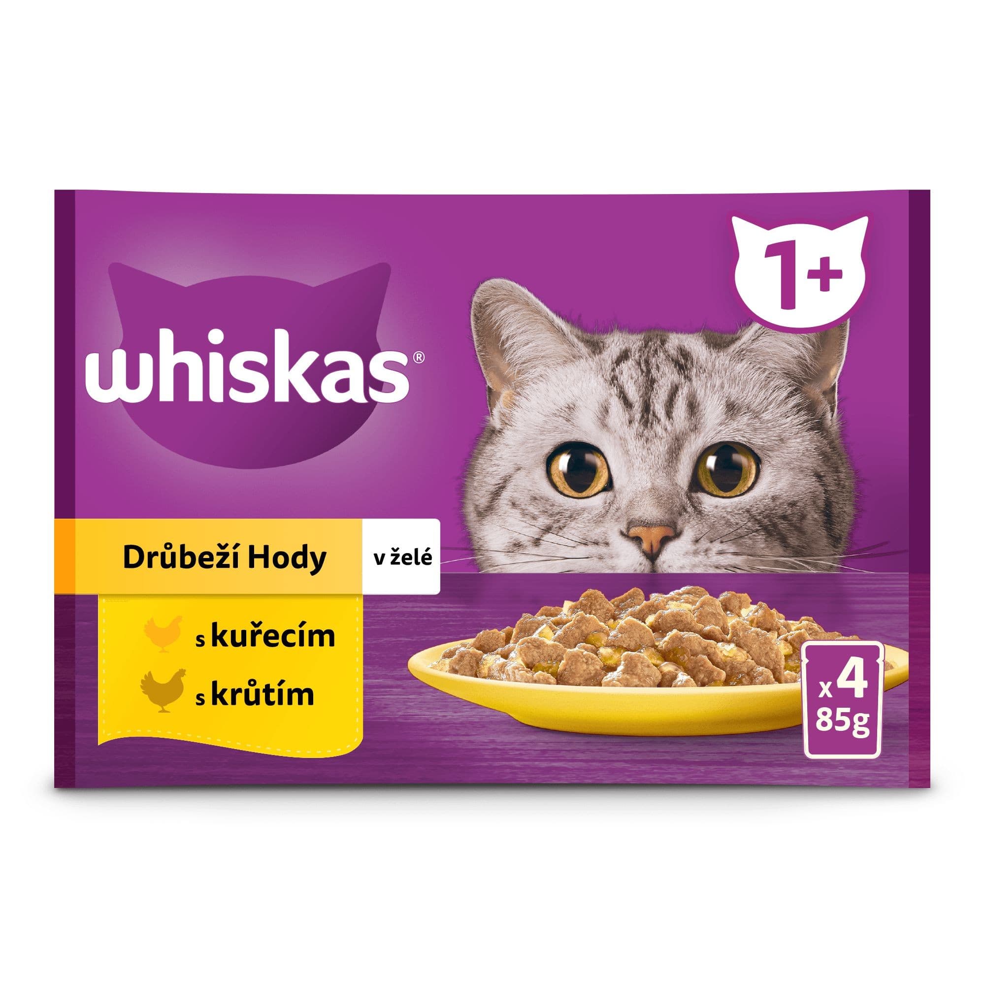 Whiskas kapsičky drůbeží výběr v želé pro dospělé kočky 4 x 85 g