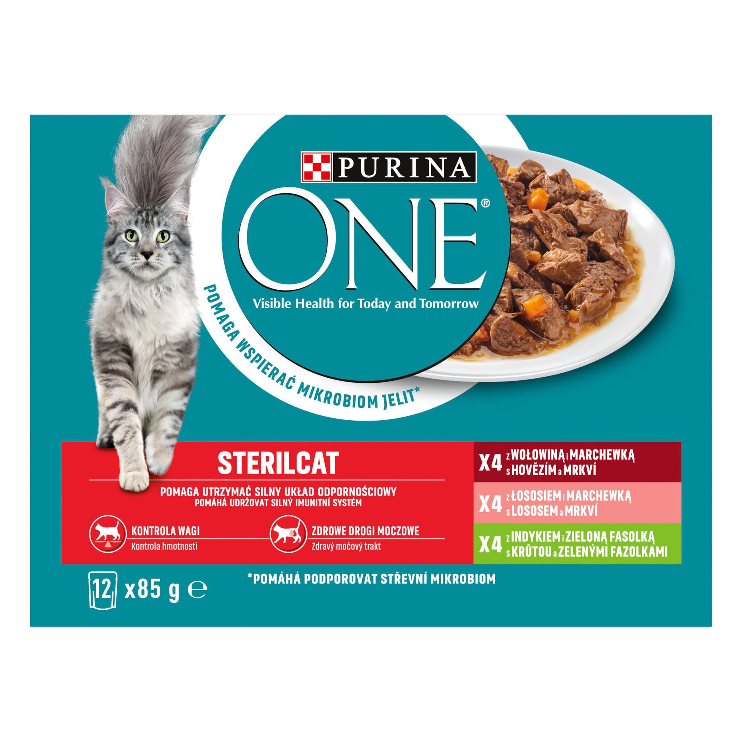 One Sterilcat hovězí, losos, krůta 12 x 85 g