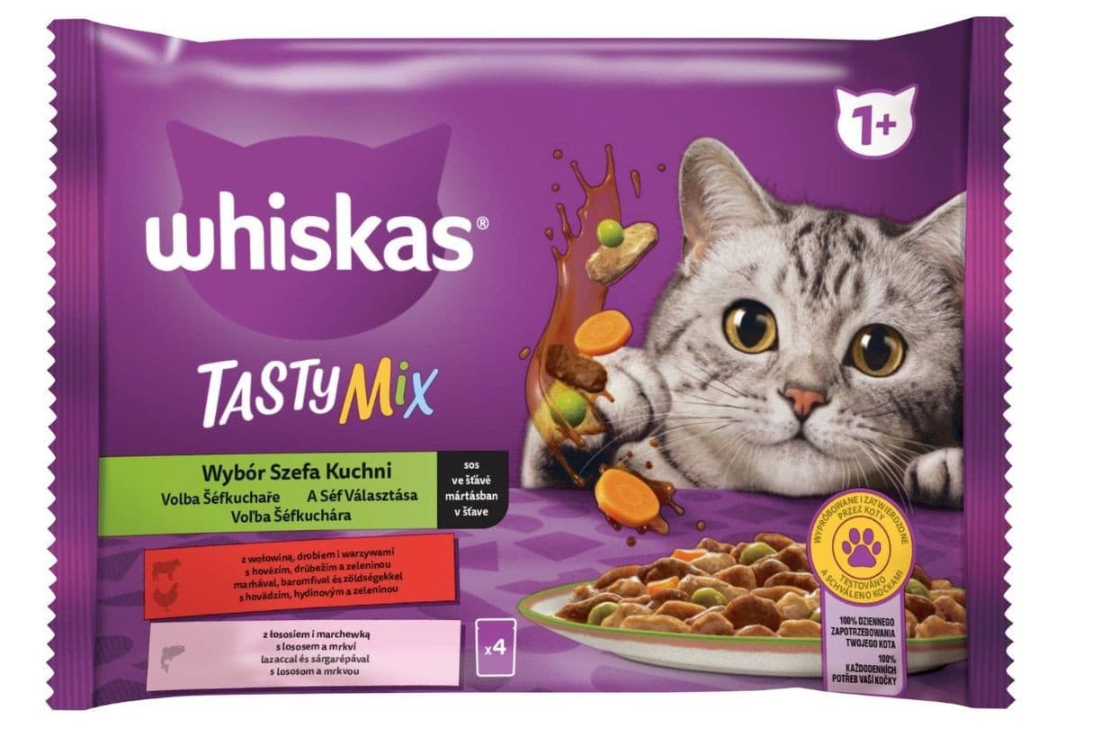 Whiskas Tasty Mix Chef's Choice ve šťávě pro dospělé kočky 4 x85g