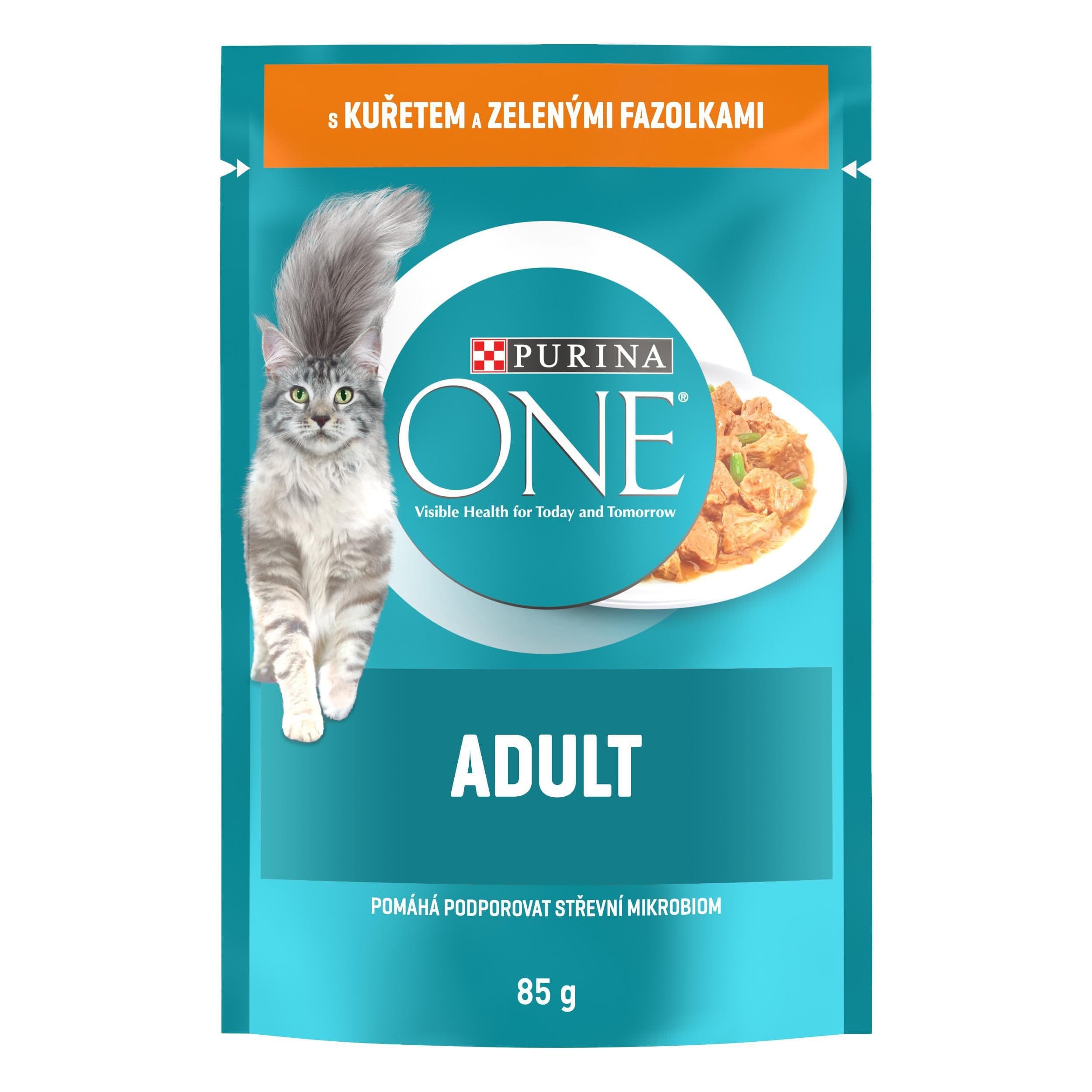 Purina ONE Kapsička s kuřetem a zelenými fazolkami ve šťávě 85g