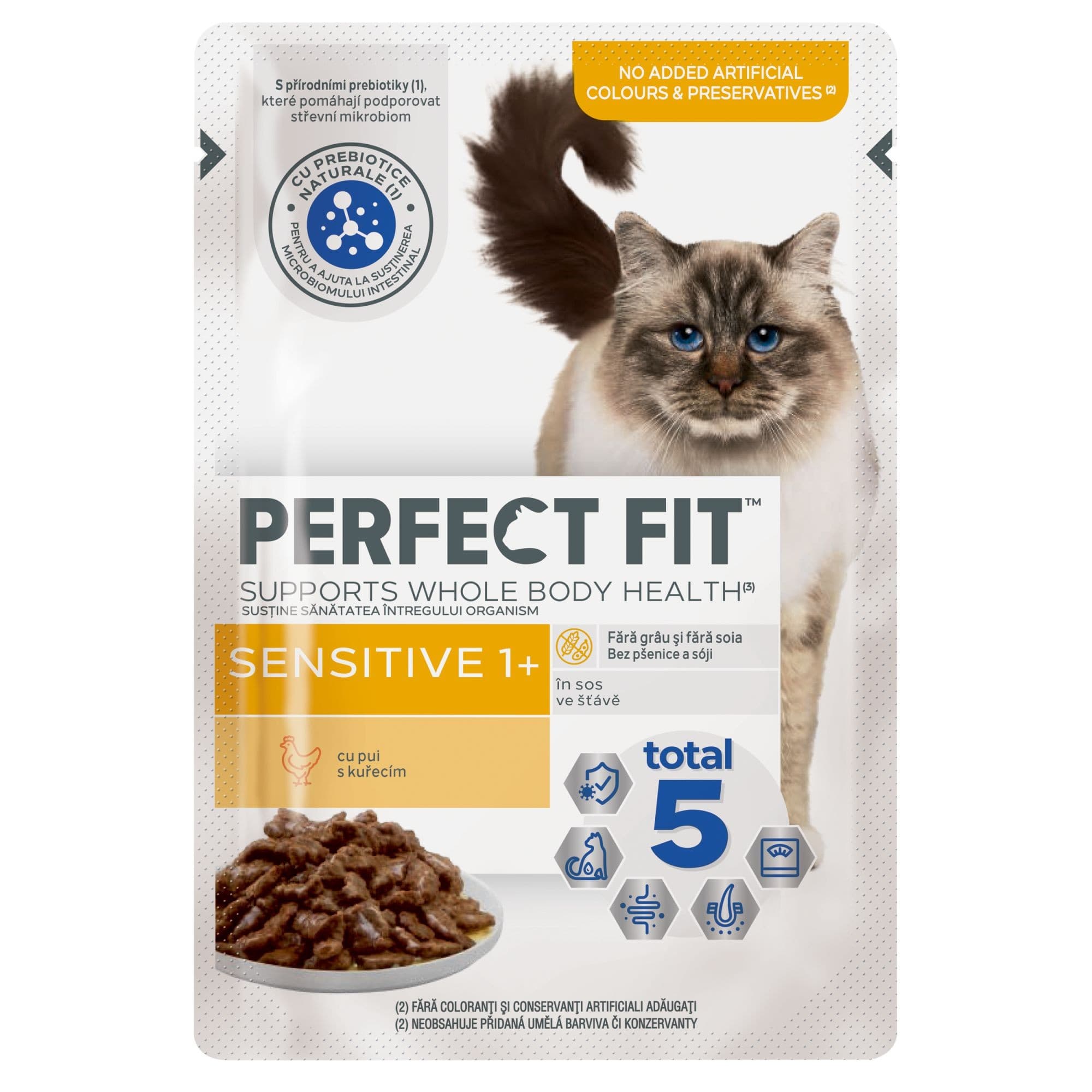 Perfect Fit Sensitive kapsičky s kuřecím pro dospělé kočky s citlivým zažíváním 85 g