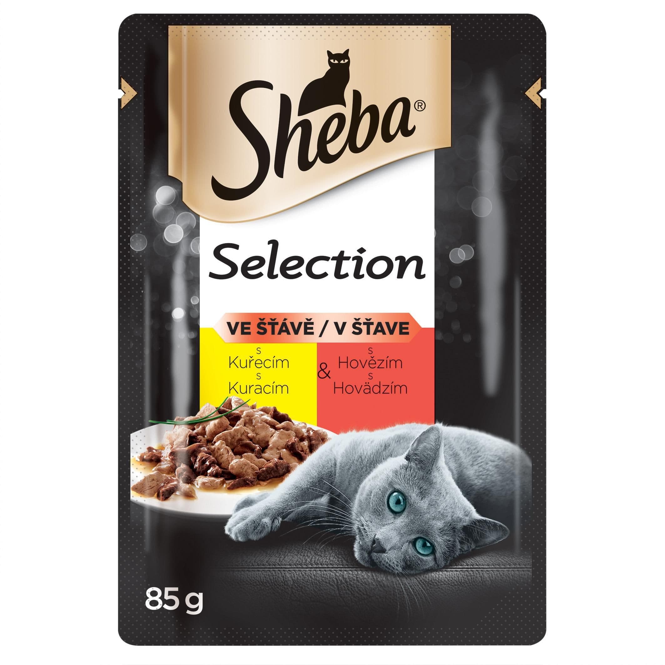 Sheba Selection in Sauce s kuřecím a hovězím ve šťávě 85 g