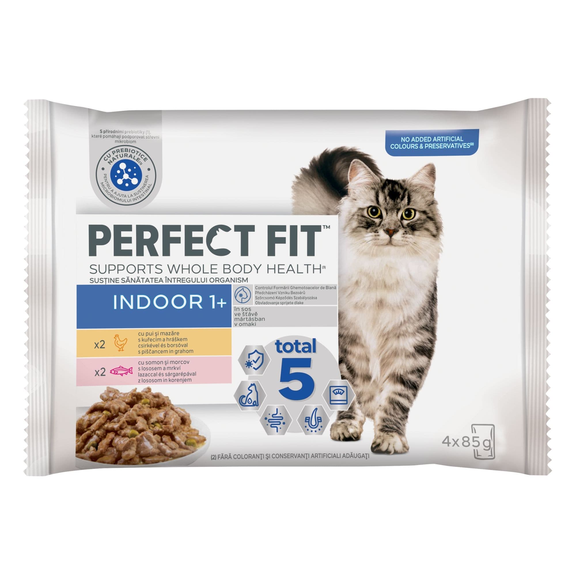 Perfect Fit Indoor kapsičky výběrové menu pro dospělé domácí kočky 4 x 85 g
