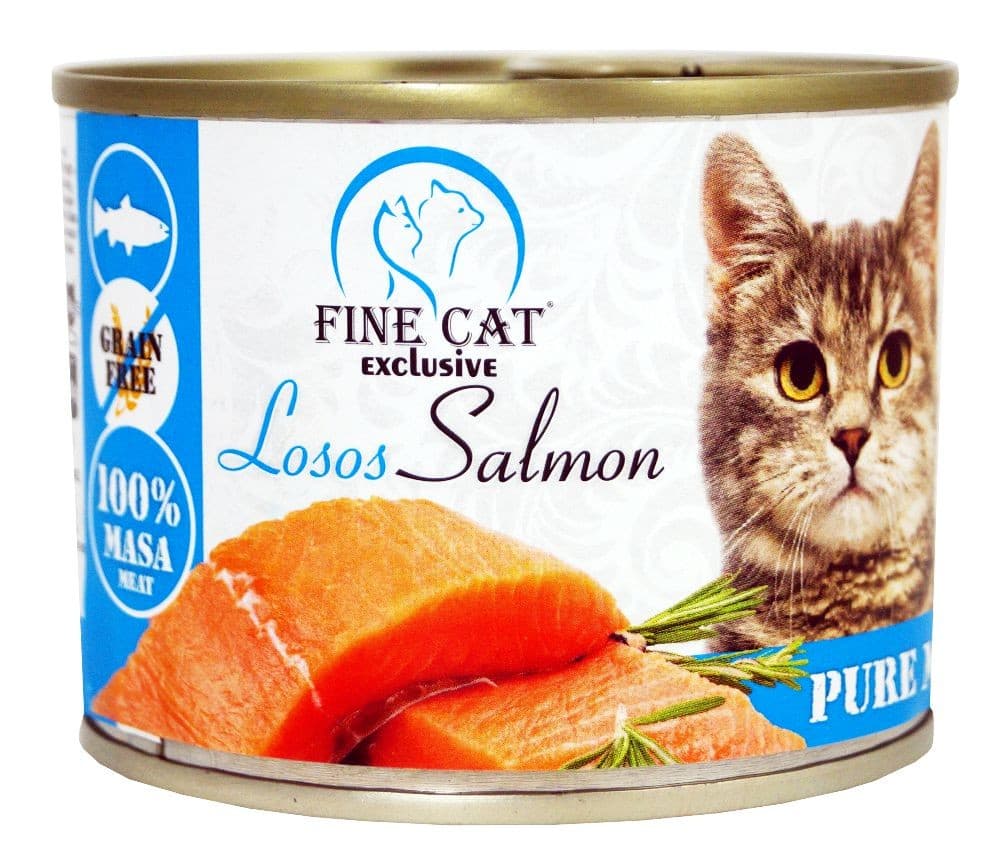 Fine Cat Exclusive konzerva pro kočky Losos 100% masa 200g
