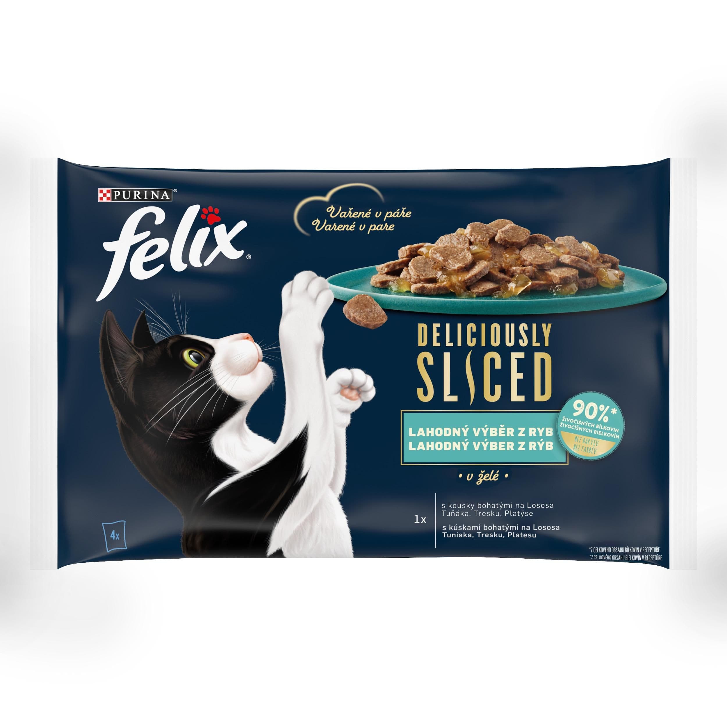 Felix Deliciously Ryby v želé losos/ tuňák/ treska/ platýs 4 x 80 g