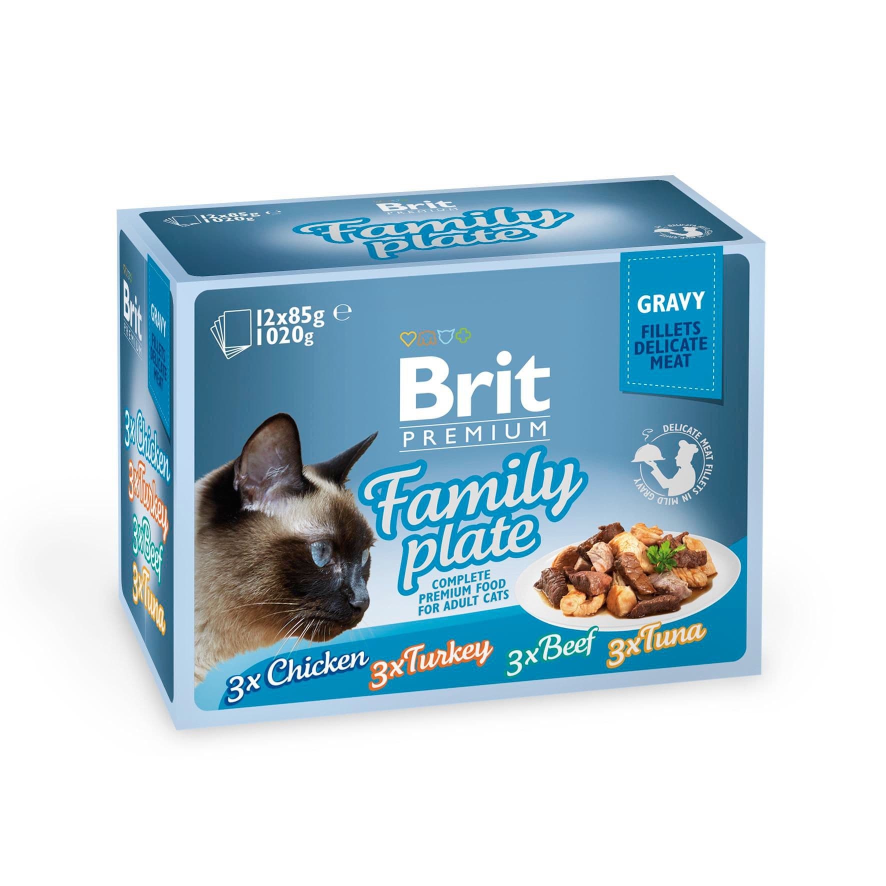 Brit Premium Cat Delicate Fillets in Gravy Family Plate 1020 g (12x85 g)