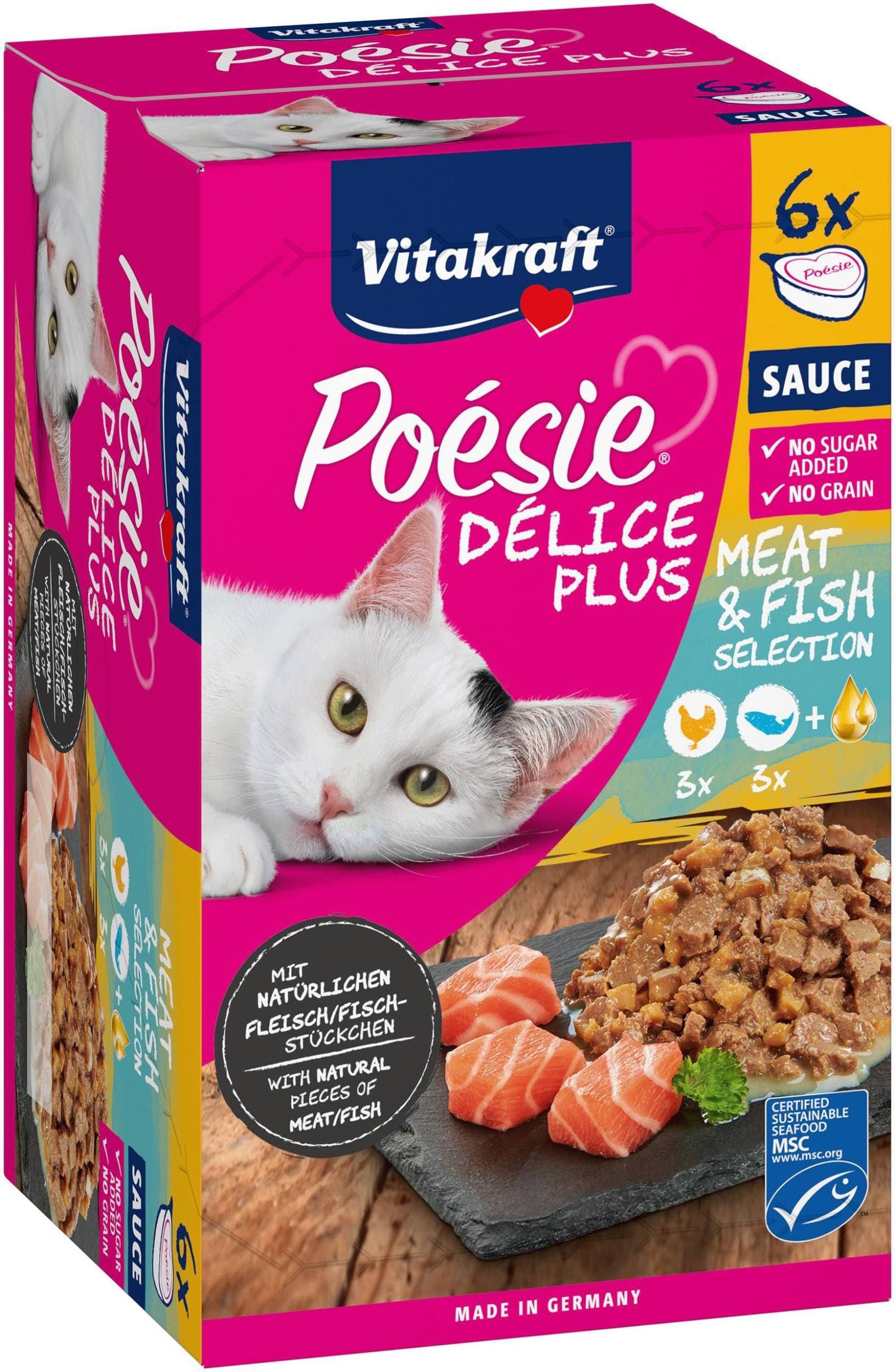 Vitakraft Poésie Délice Plus kuřecí + losos 6 x 85 g